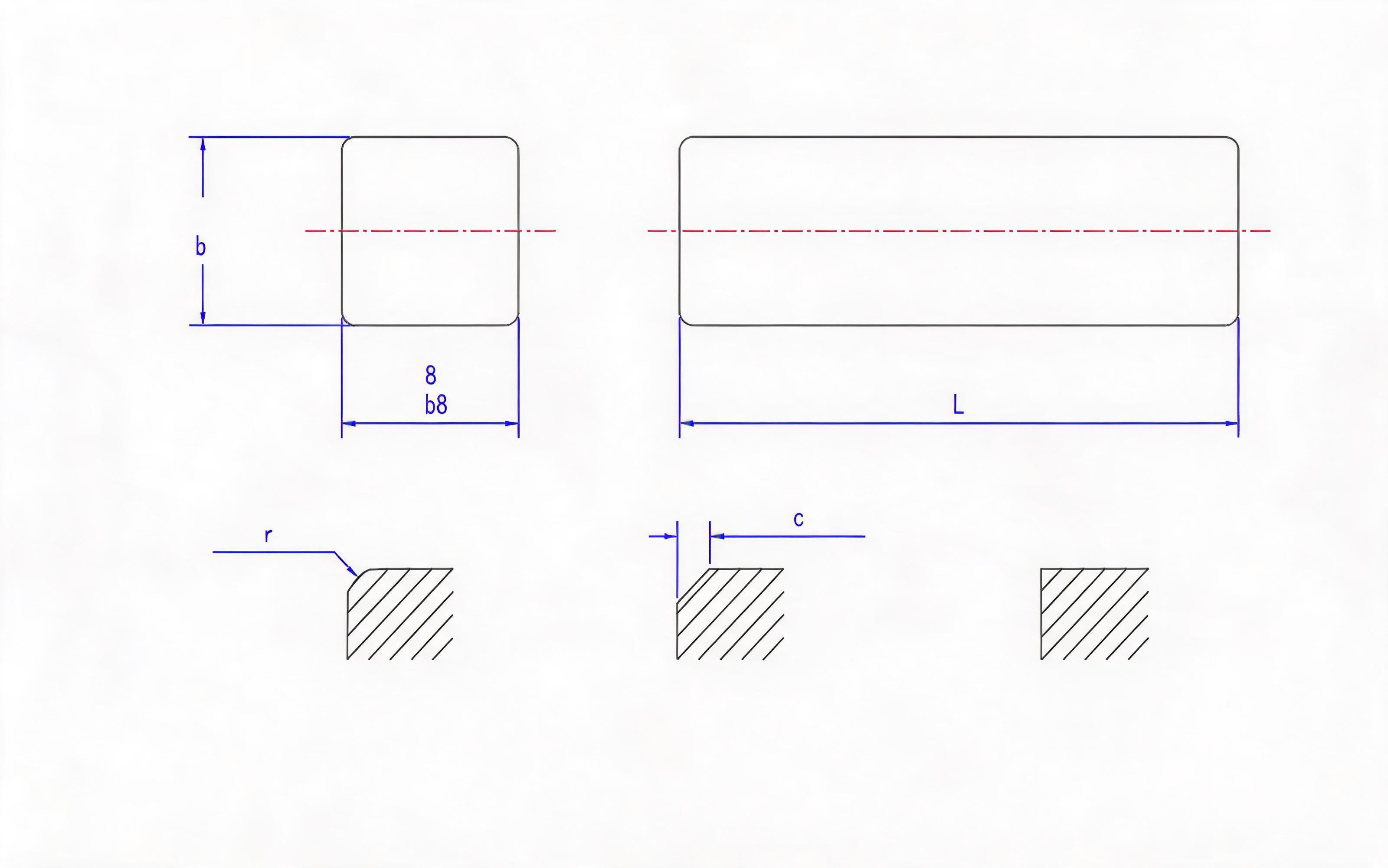 Square key Standard Drawing