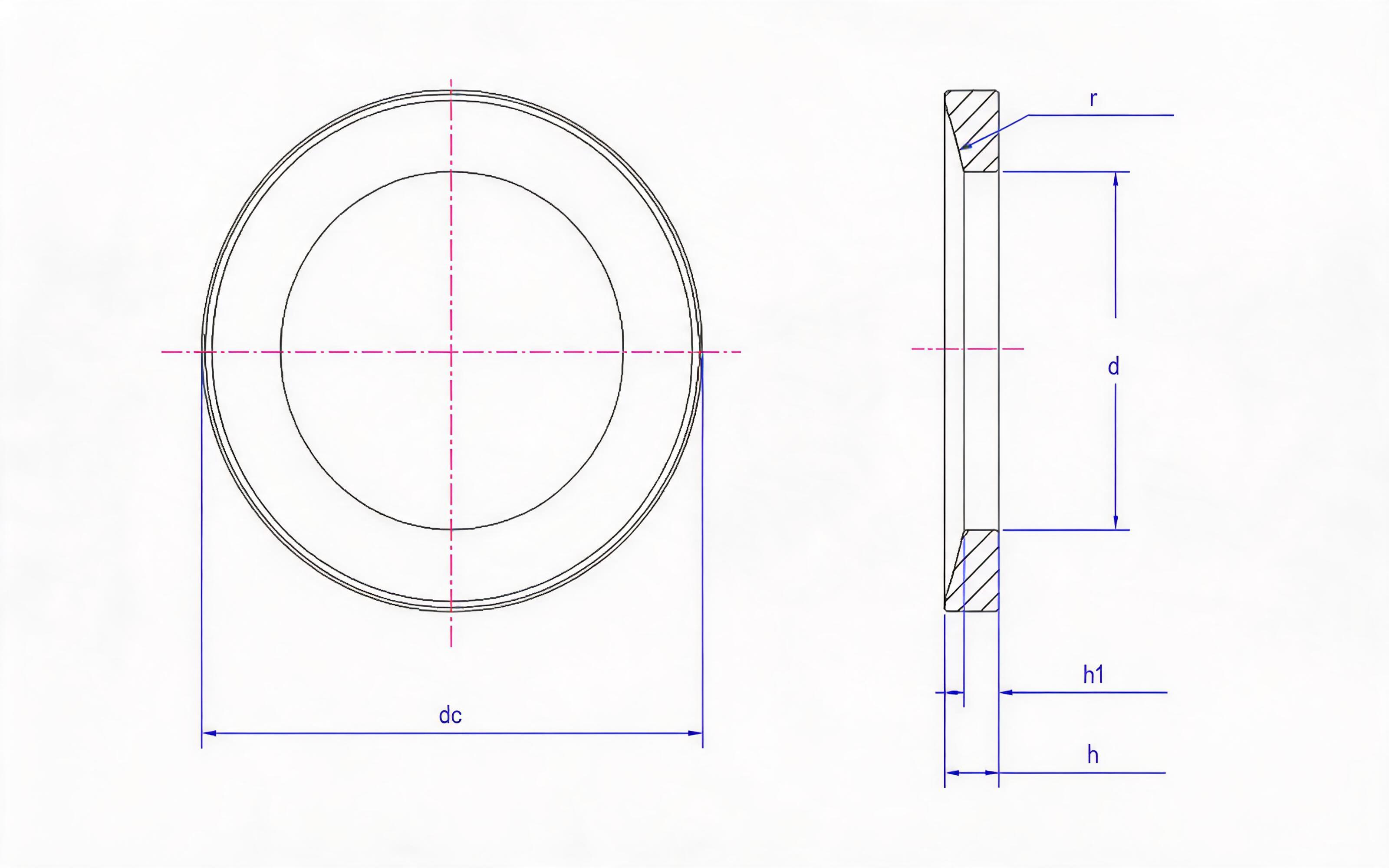 Inner spherical washer Standard Drawing