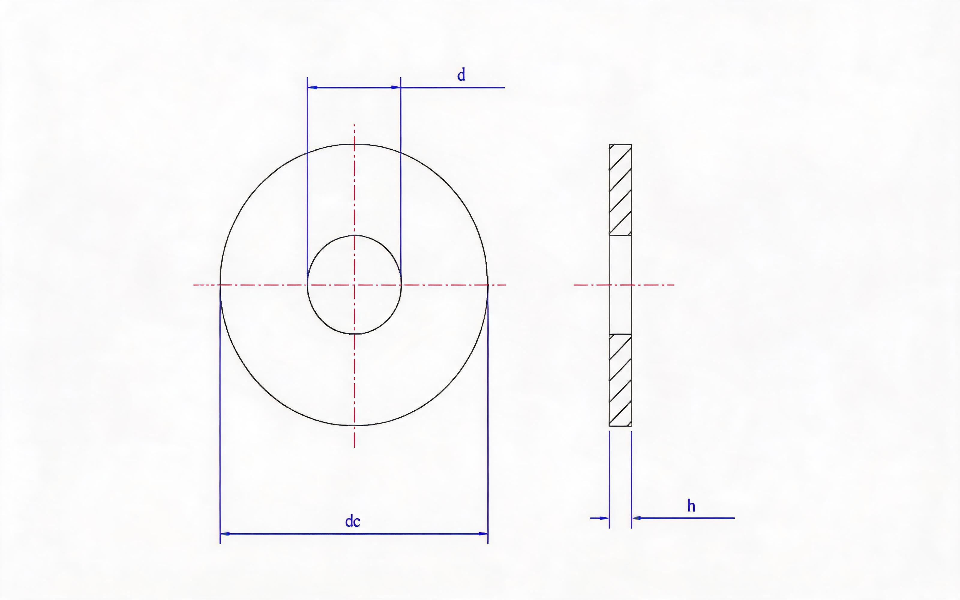 Large washer Standard Drawing