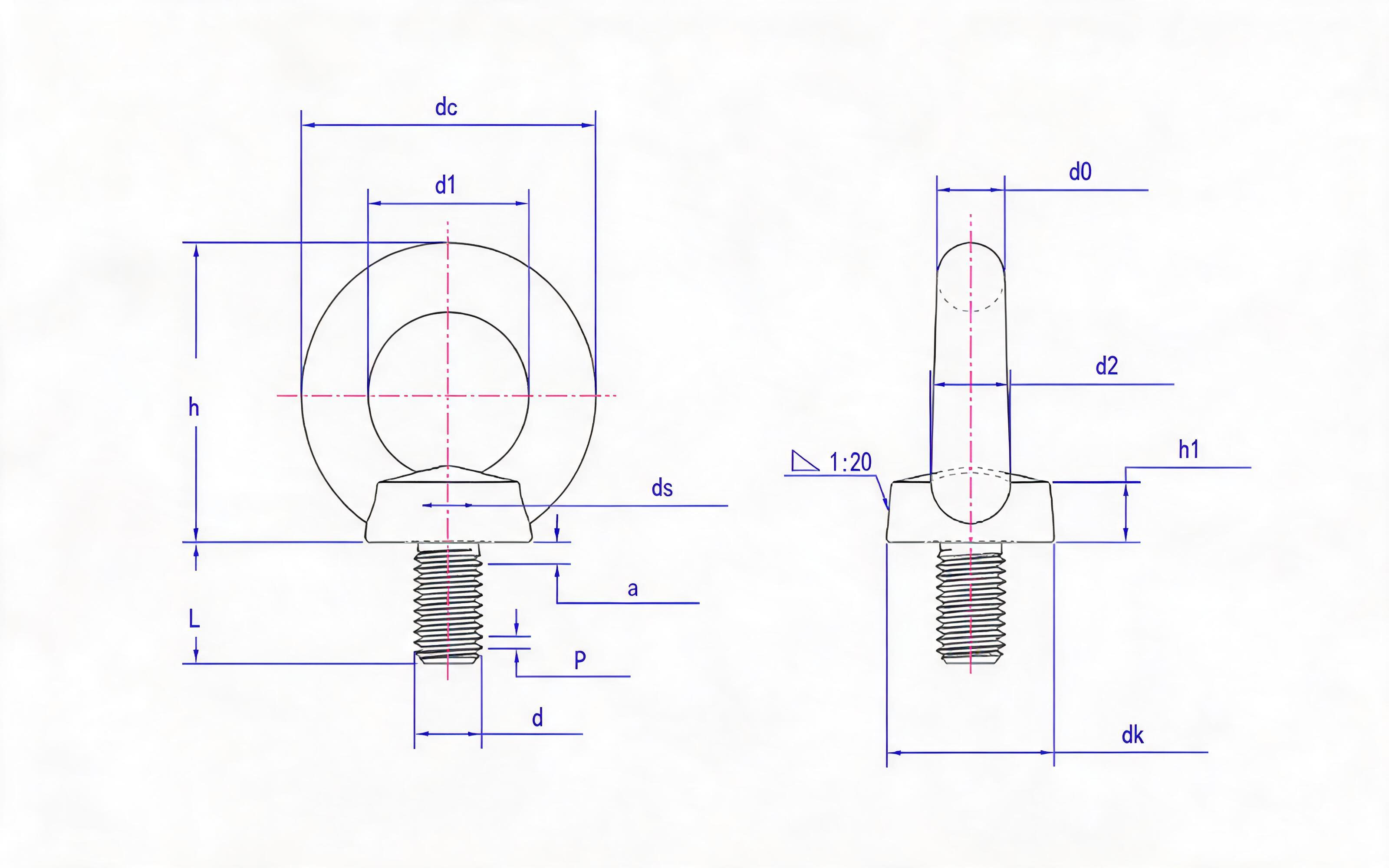 Eye screw Standard Drawing