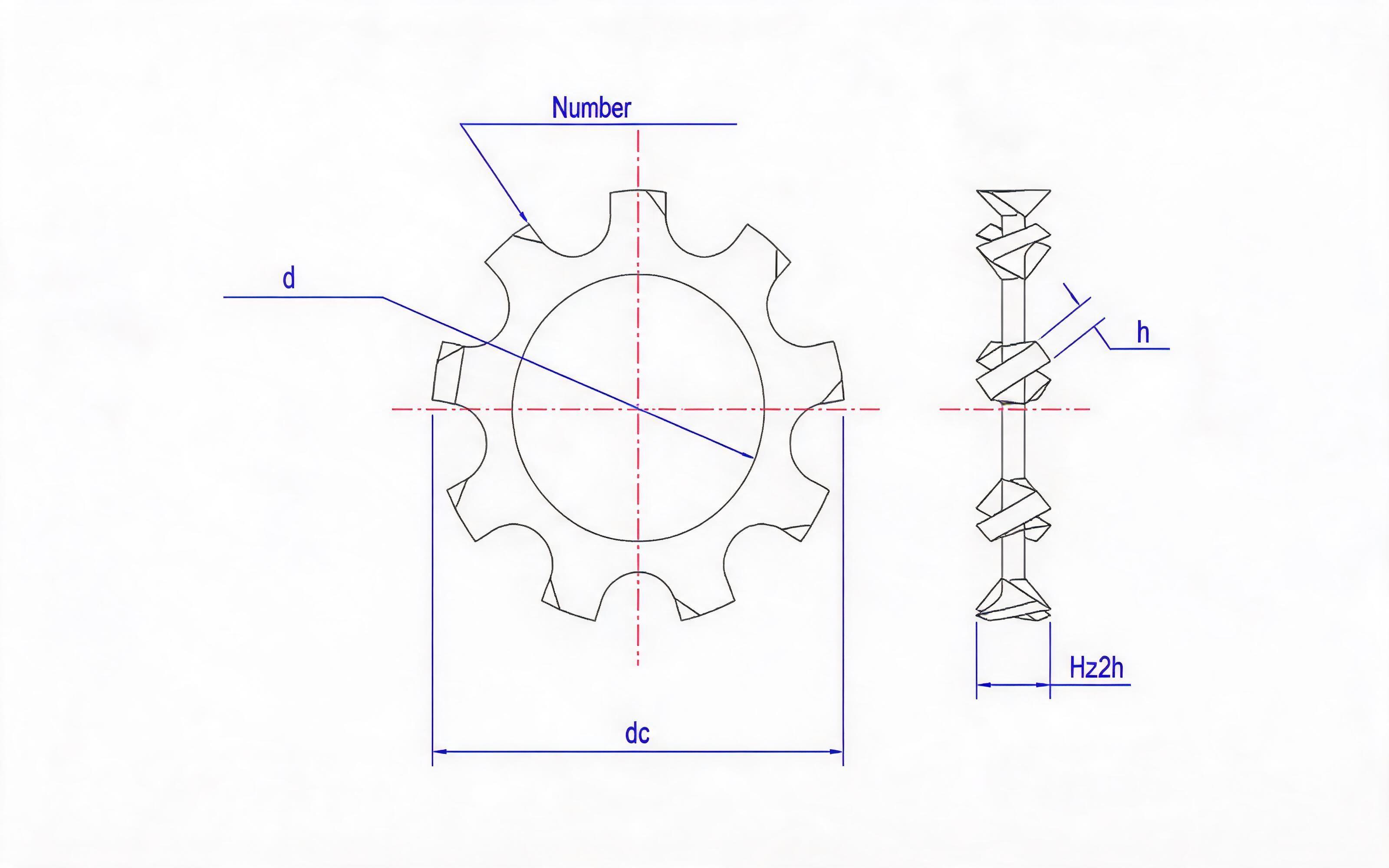 Outer toothed lock washer (Type A) Standard Drawing