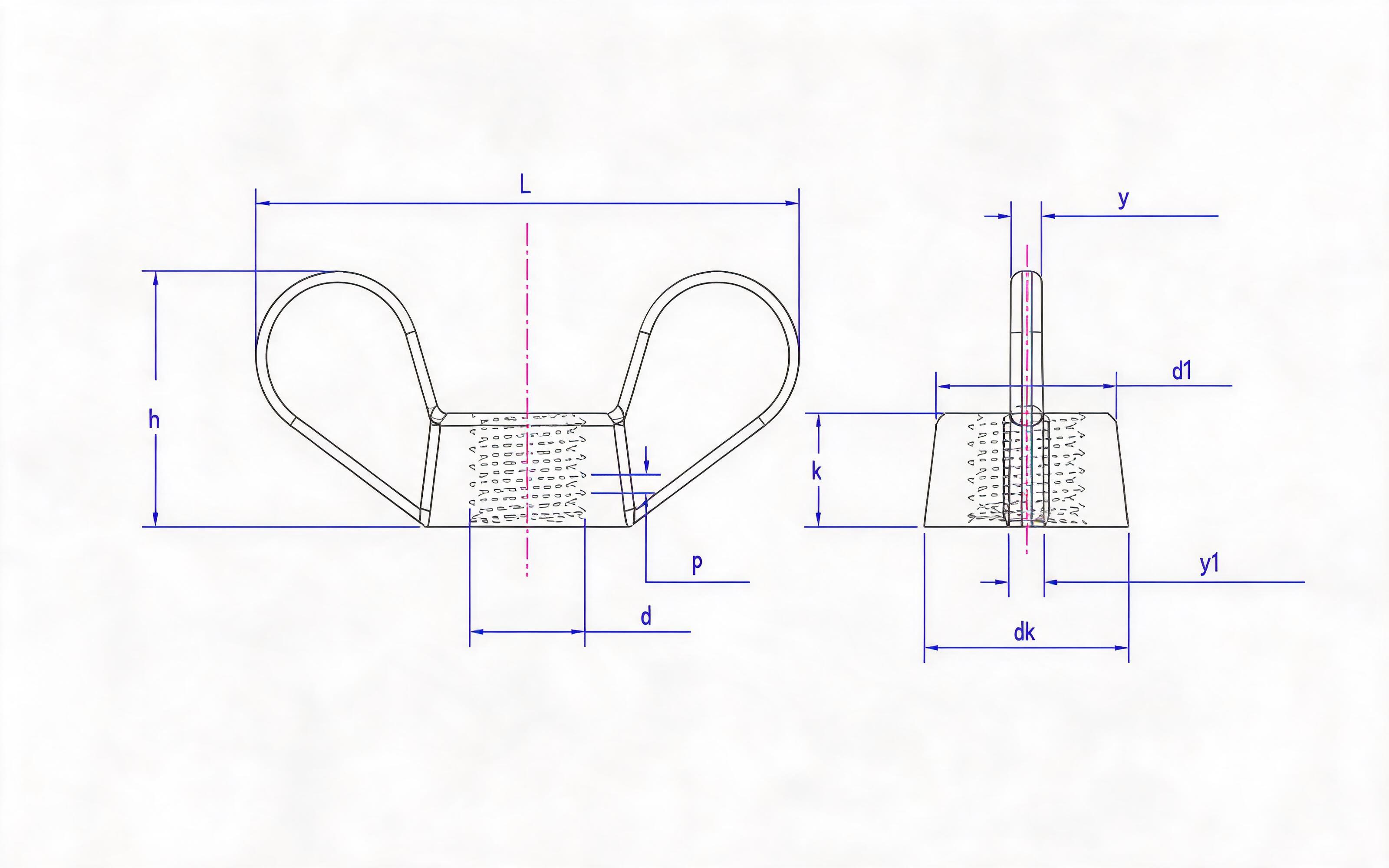 WING NUT CIRCULAR WING TYPE A Standard Drawing