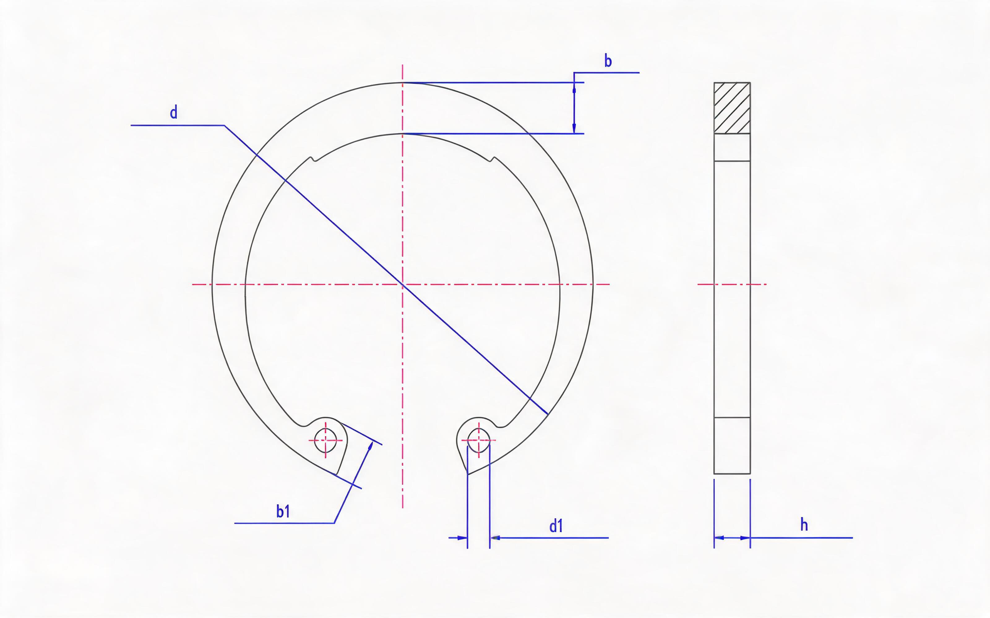 Clamp spring for ordinary hole (Fig. 2, d ≤ 300mm) Standard Drawing