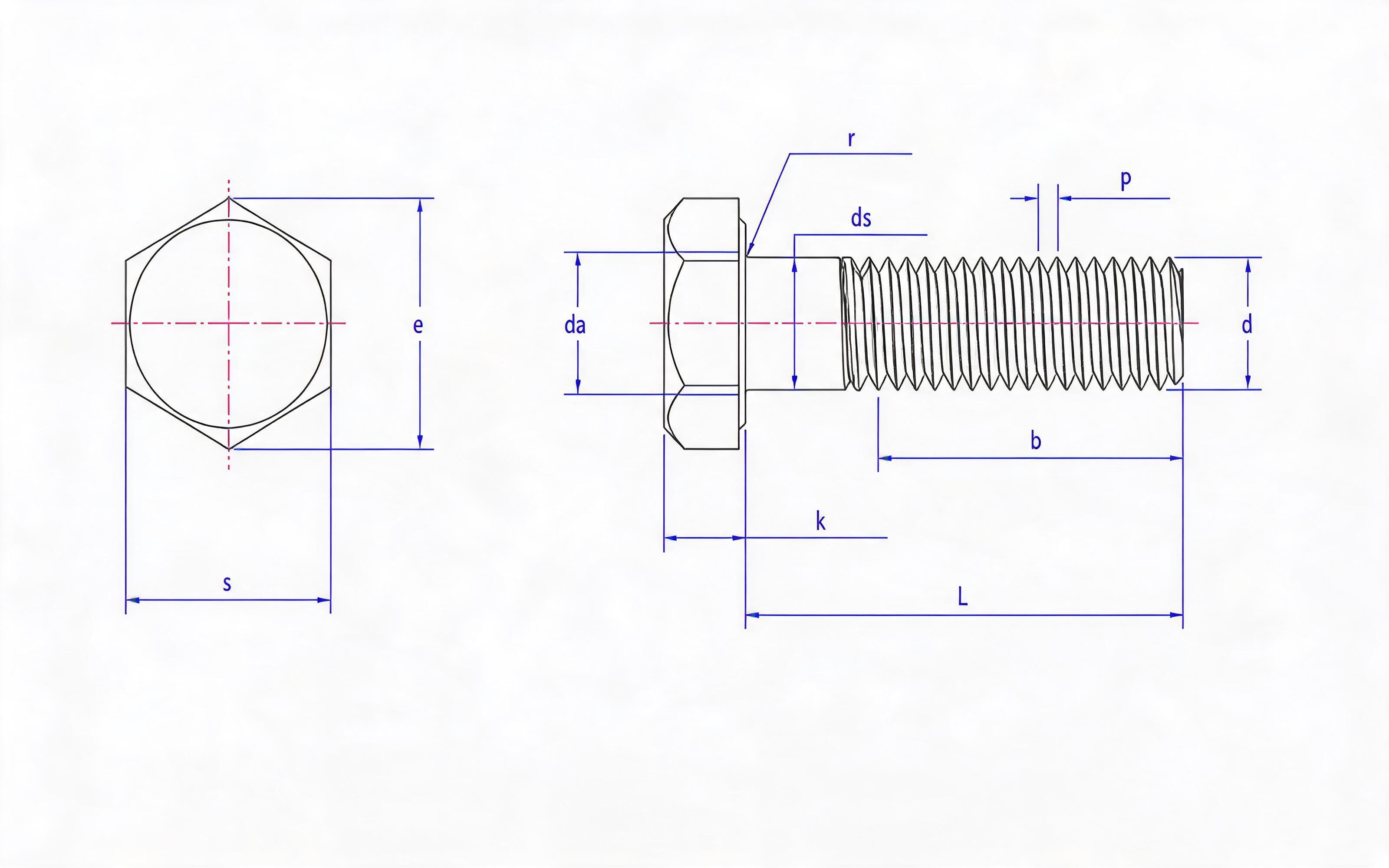 Large hexagon bolt of steel structure Standard Drawing