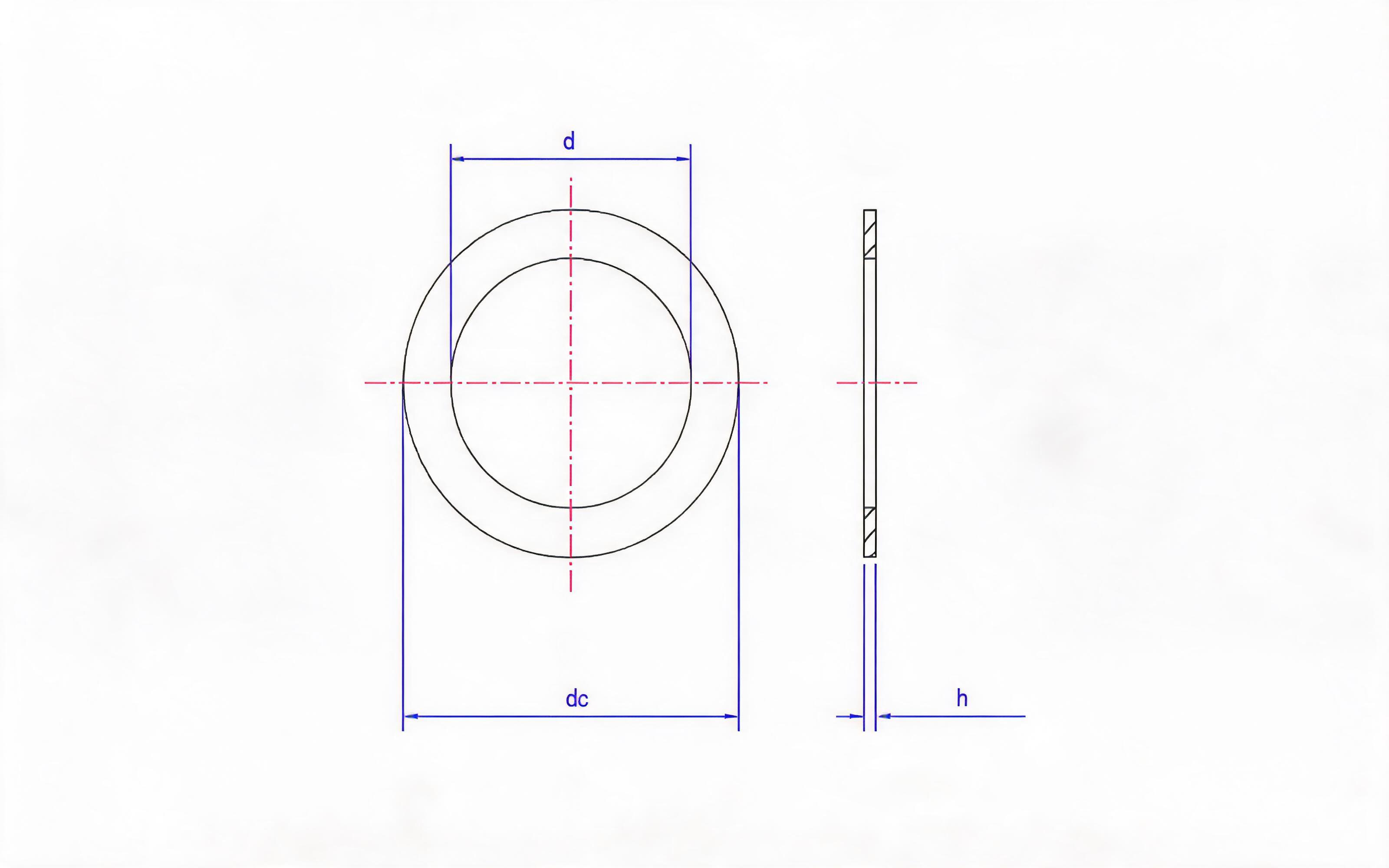 MINIMUM TYPE A SEALING WASHER (ASBESTOS FREE MATERIAL) Standard Drawing