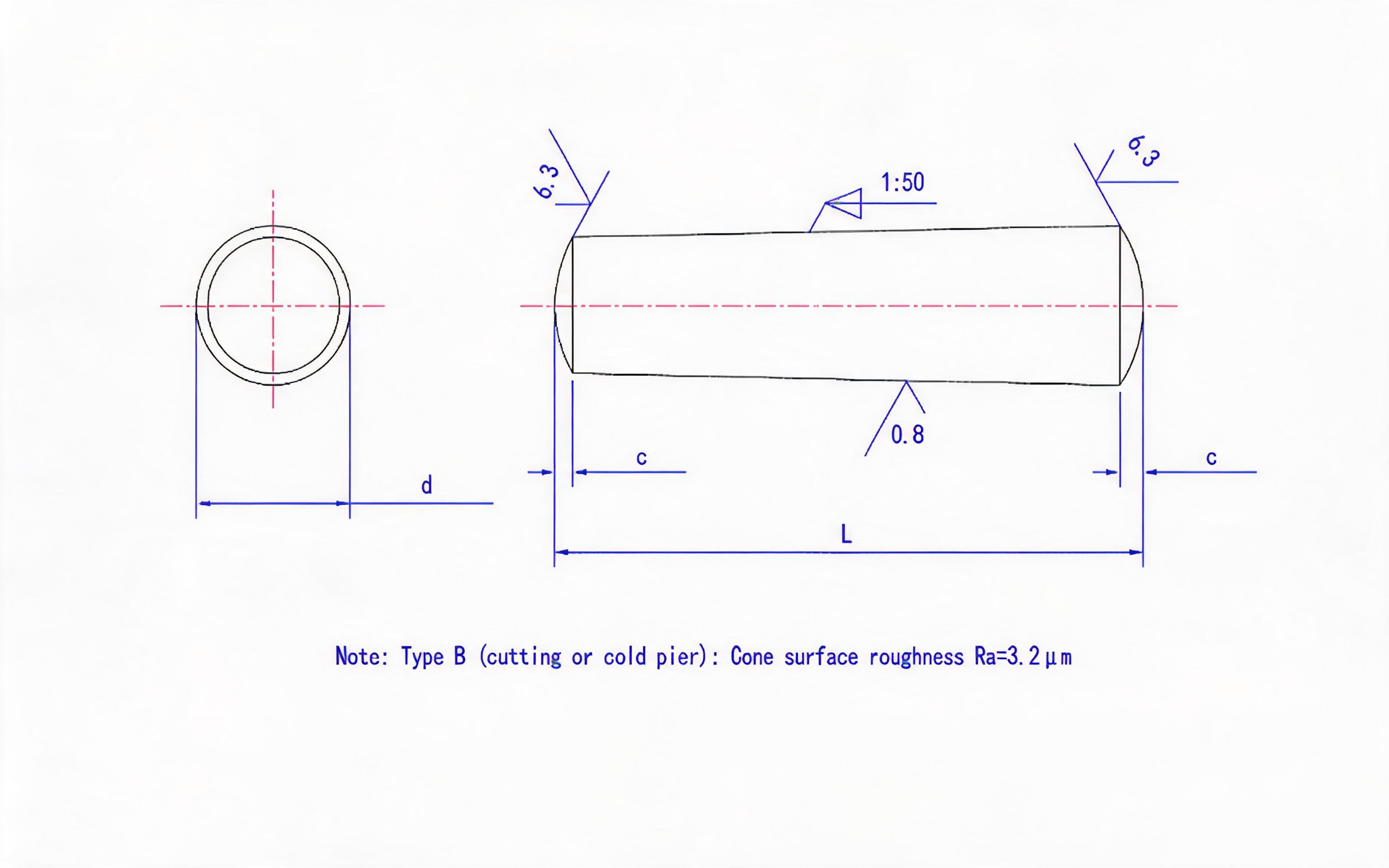 Taper pin (Type B) Standard Drawing