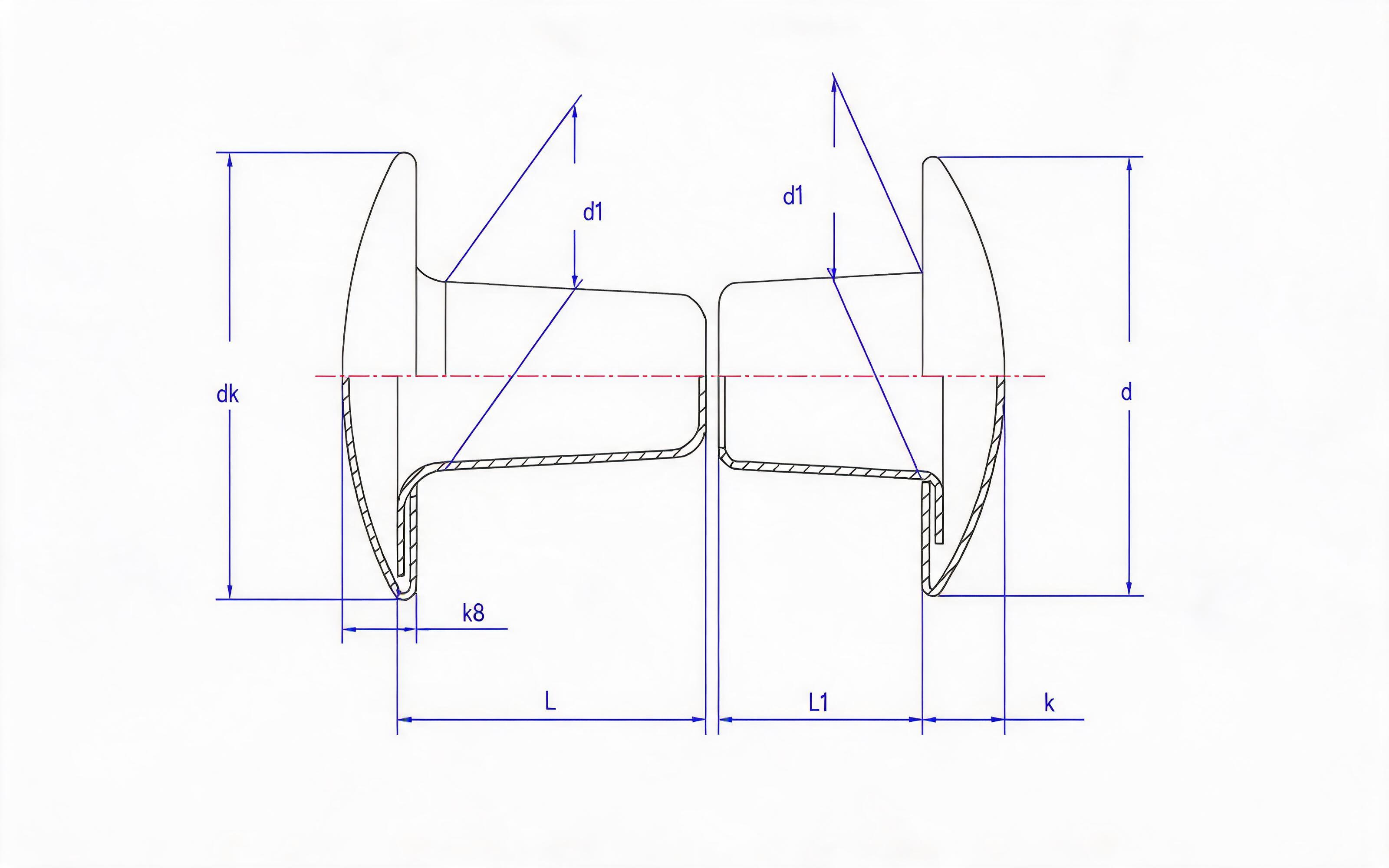 B-type big flat head lock compression rivet Standard Drawing