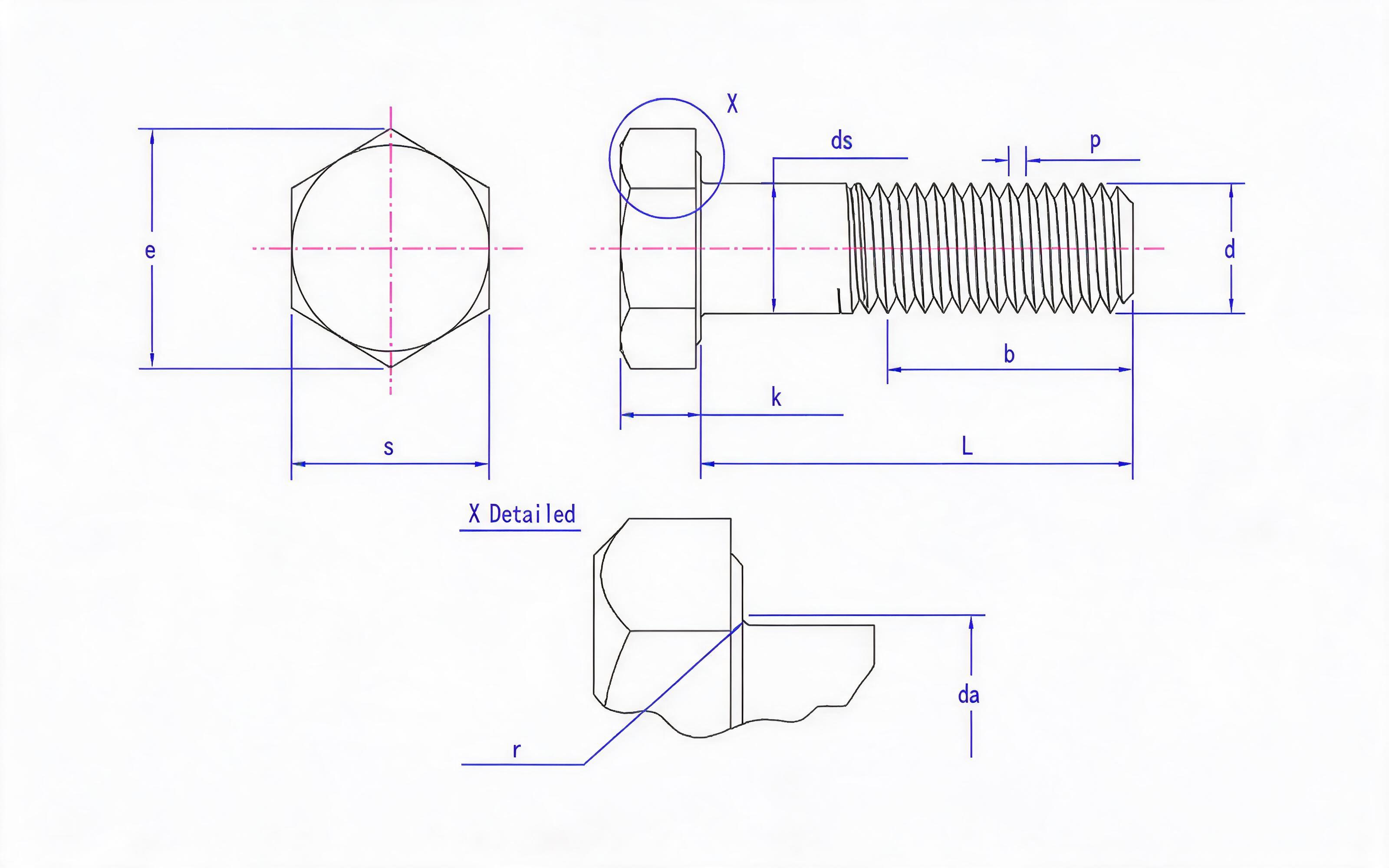 Pre-load high-strength bolt structural connection fittings-Part 7 HV large hexagon bolt M39 ～ M64 Standard Drawing
