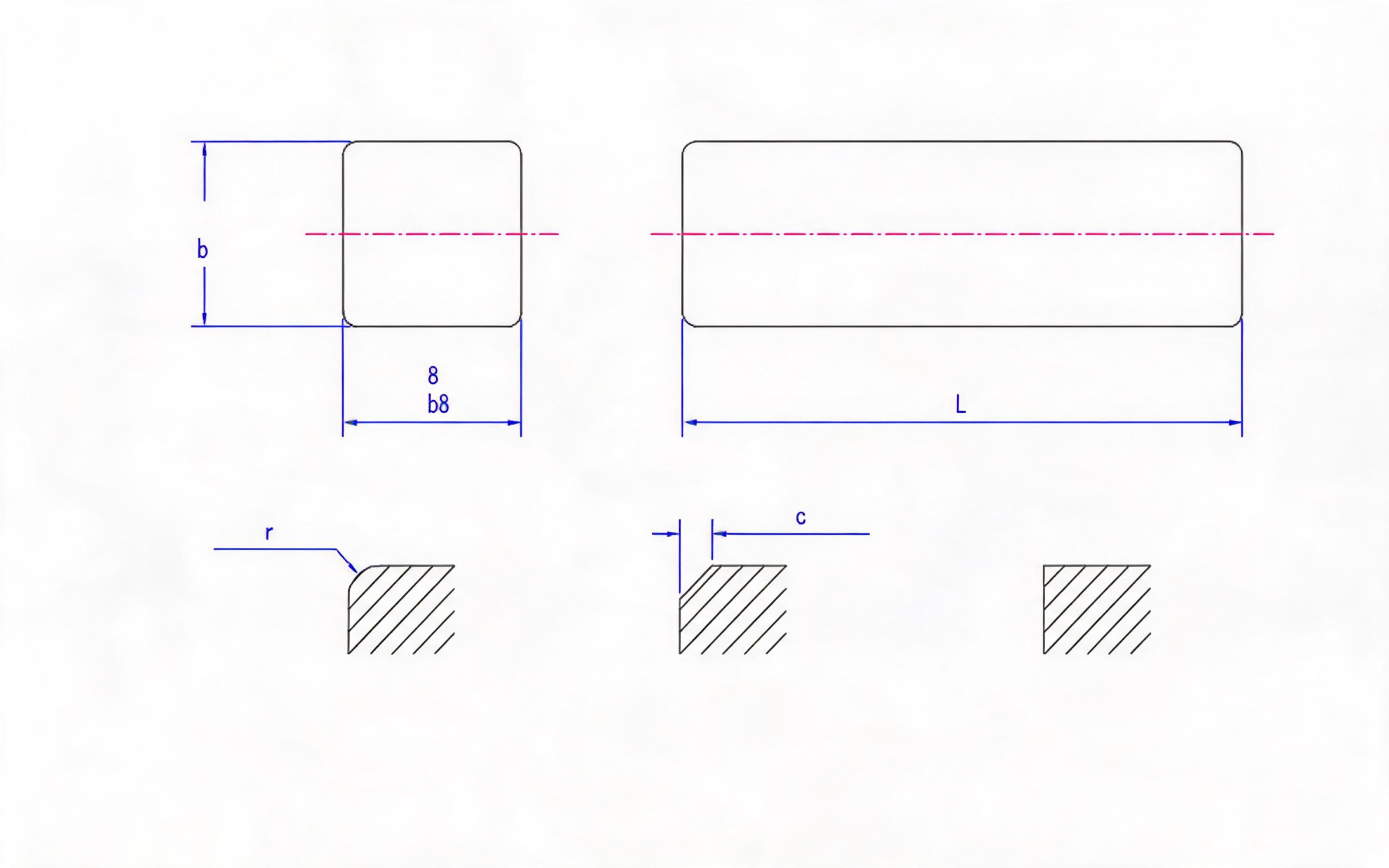 Square key Standard Drawing
