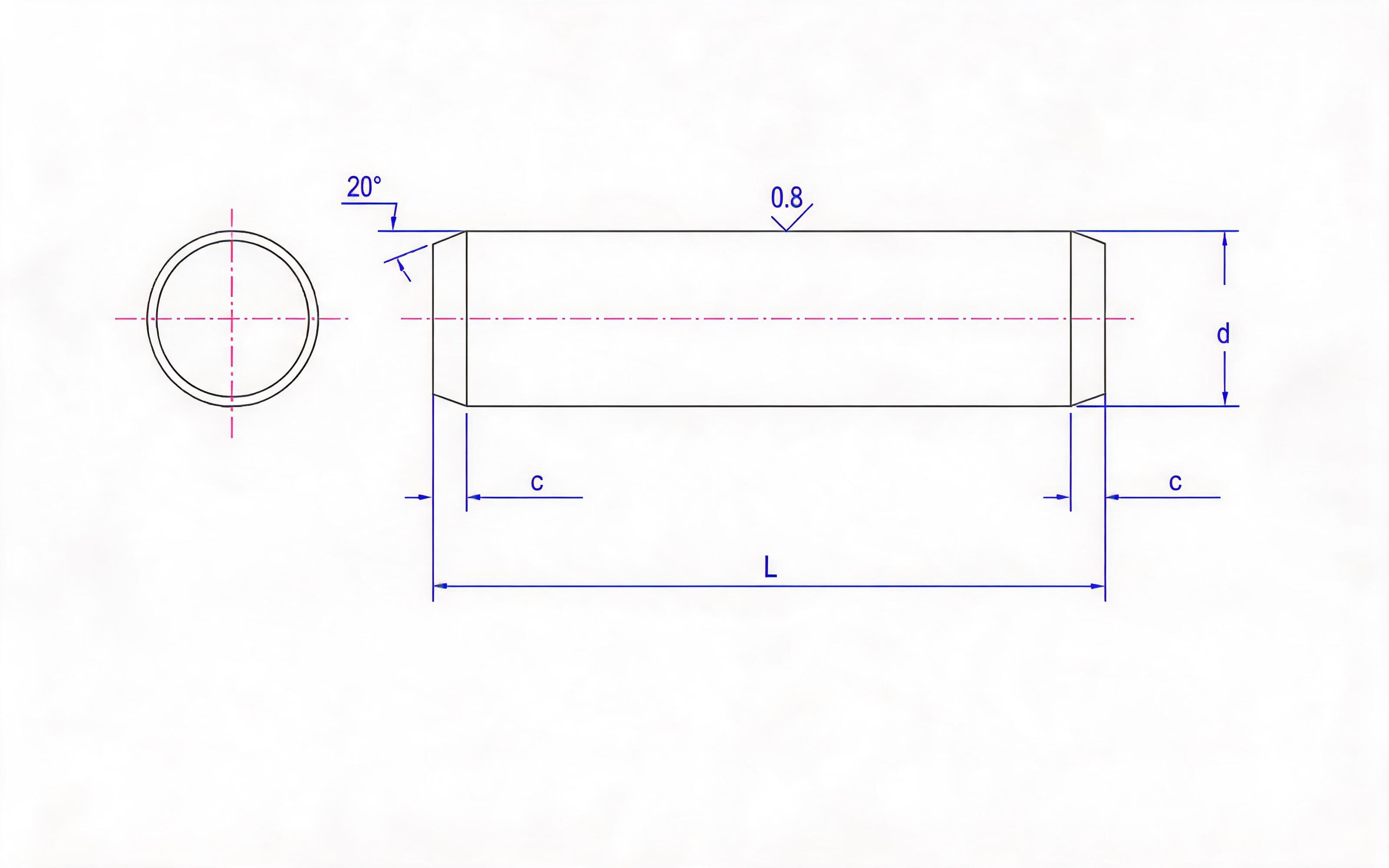 D-type cylindrical pin Standard Drawing