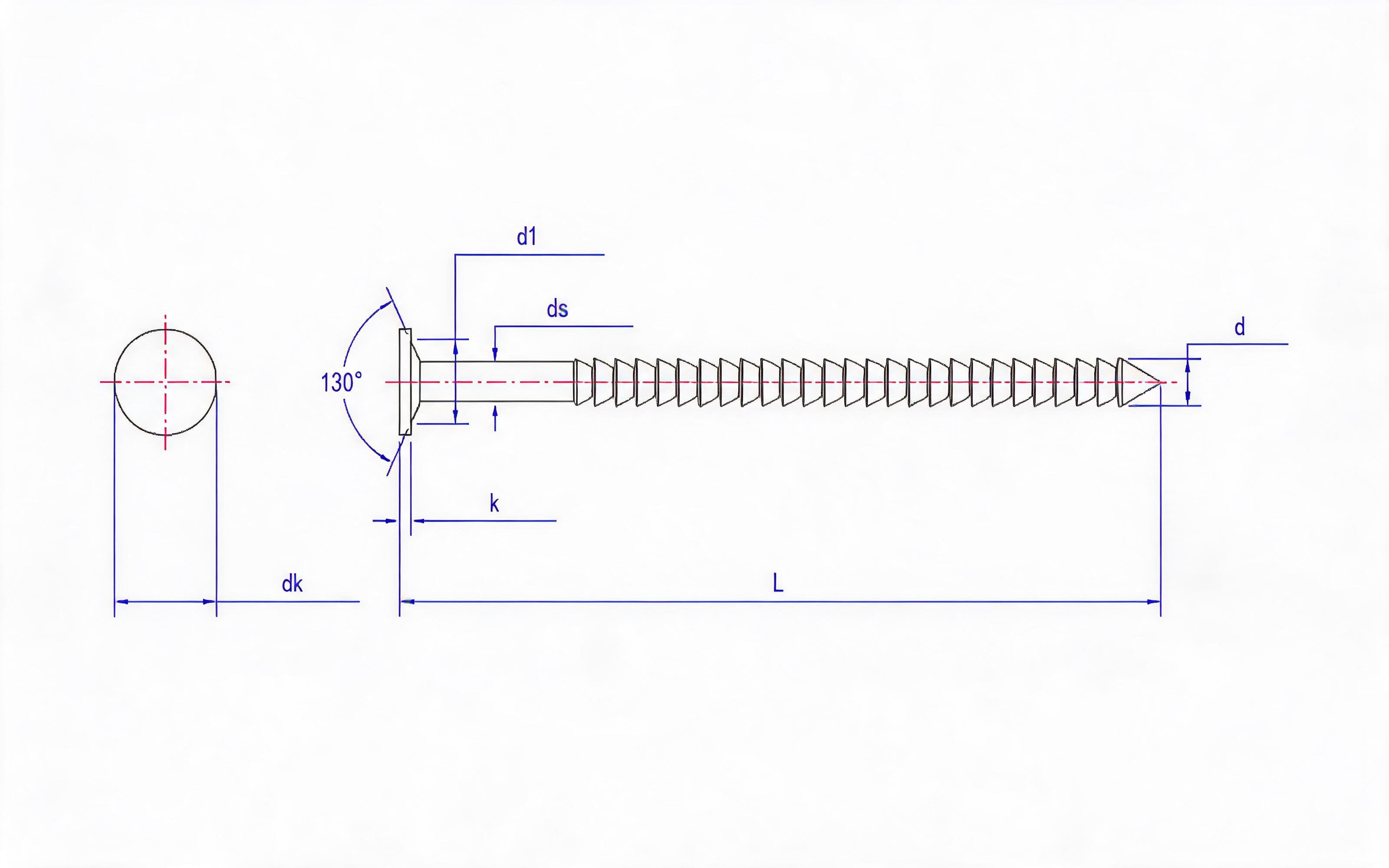 RING SHANK 130 ° PLASTIC ROW NAILES SCHEDULE J.2 Standard Drawing