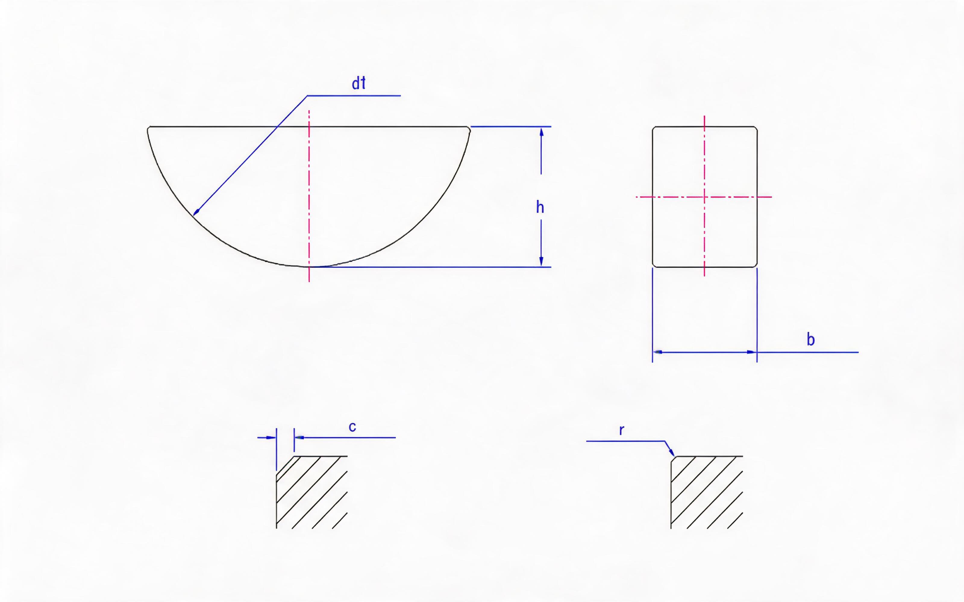 Half round key Standard Drawing