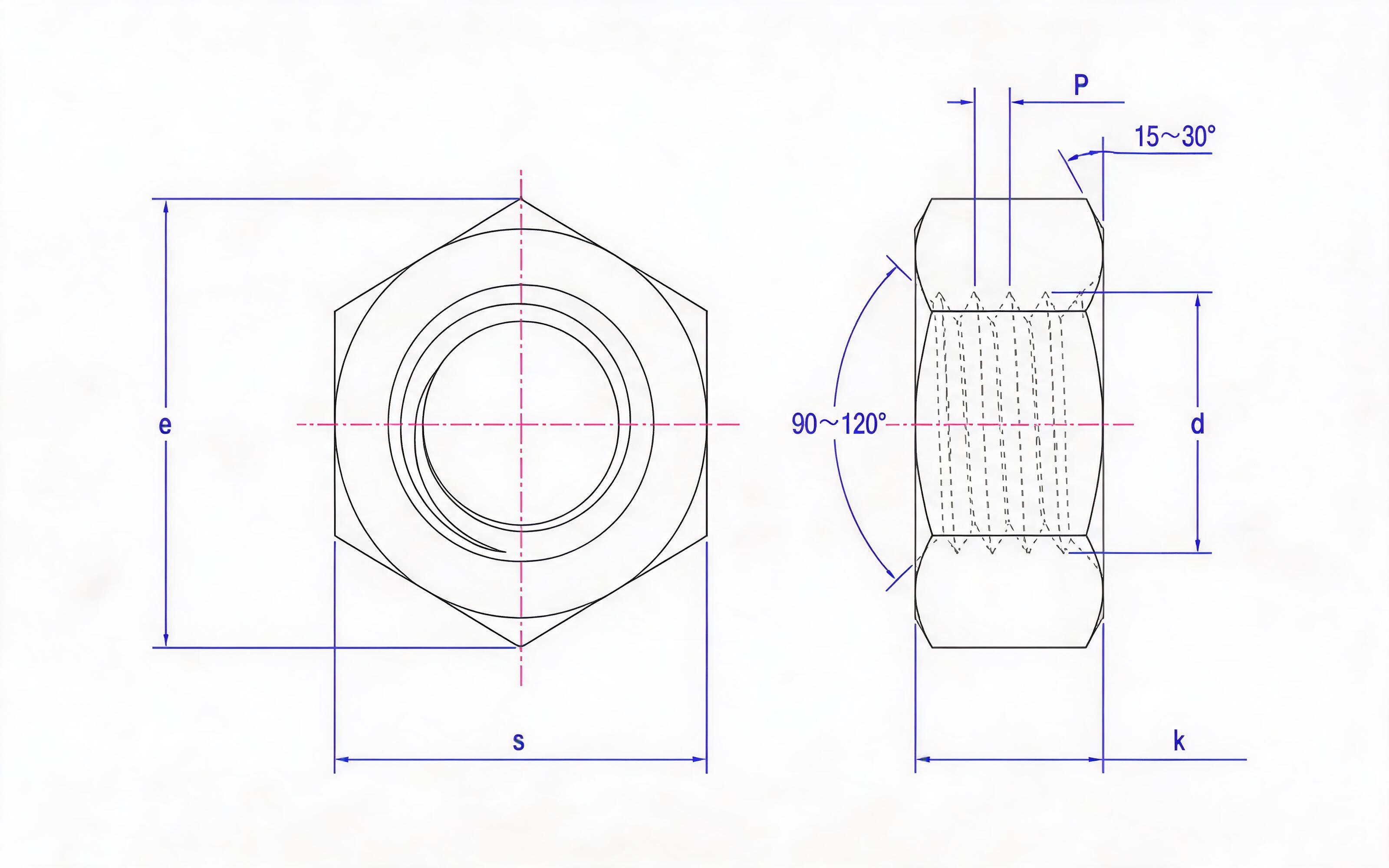 5. Type 1 hexagon nuts for bolted structures Grade 6 and 8 hot-dip galvanized Standard Drawing