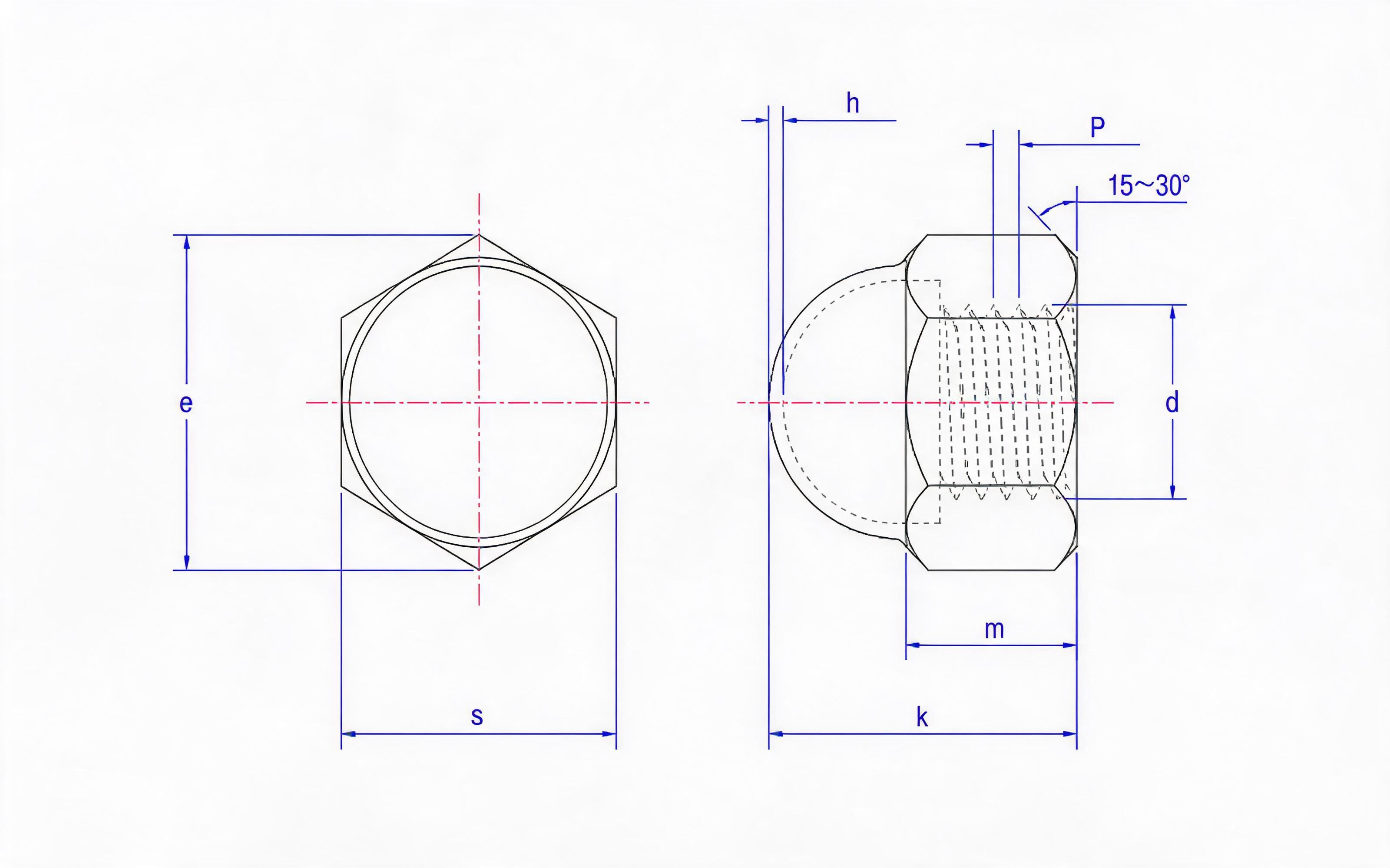 Modular cap nut Standard Drawing