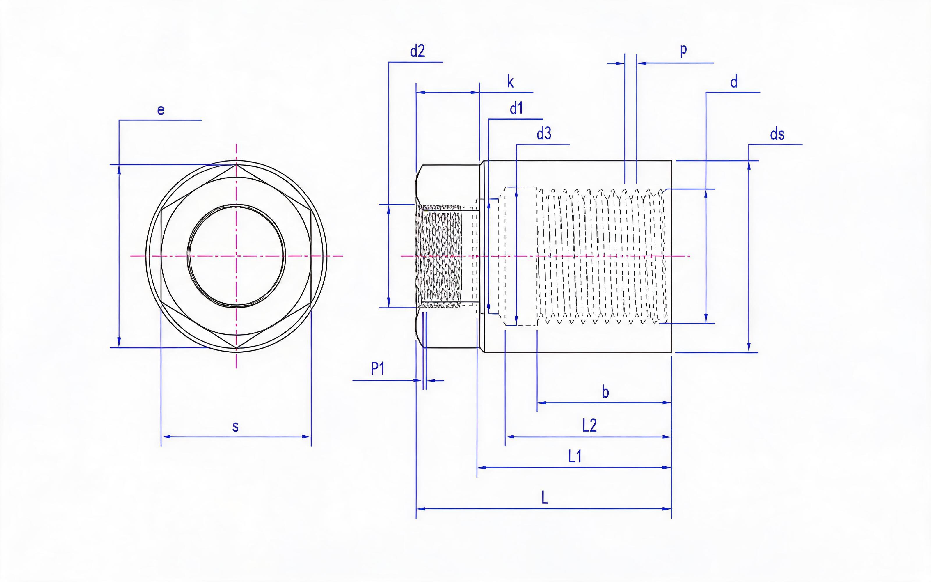 CG Cover Nut (d ≥ 64mm) Table 2 Standard Drawing