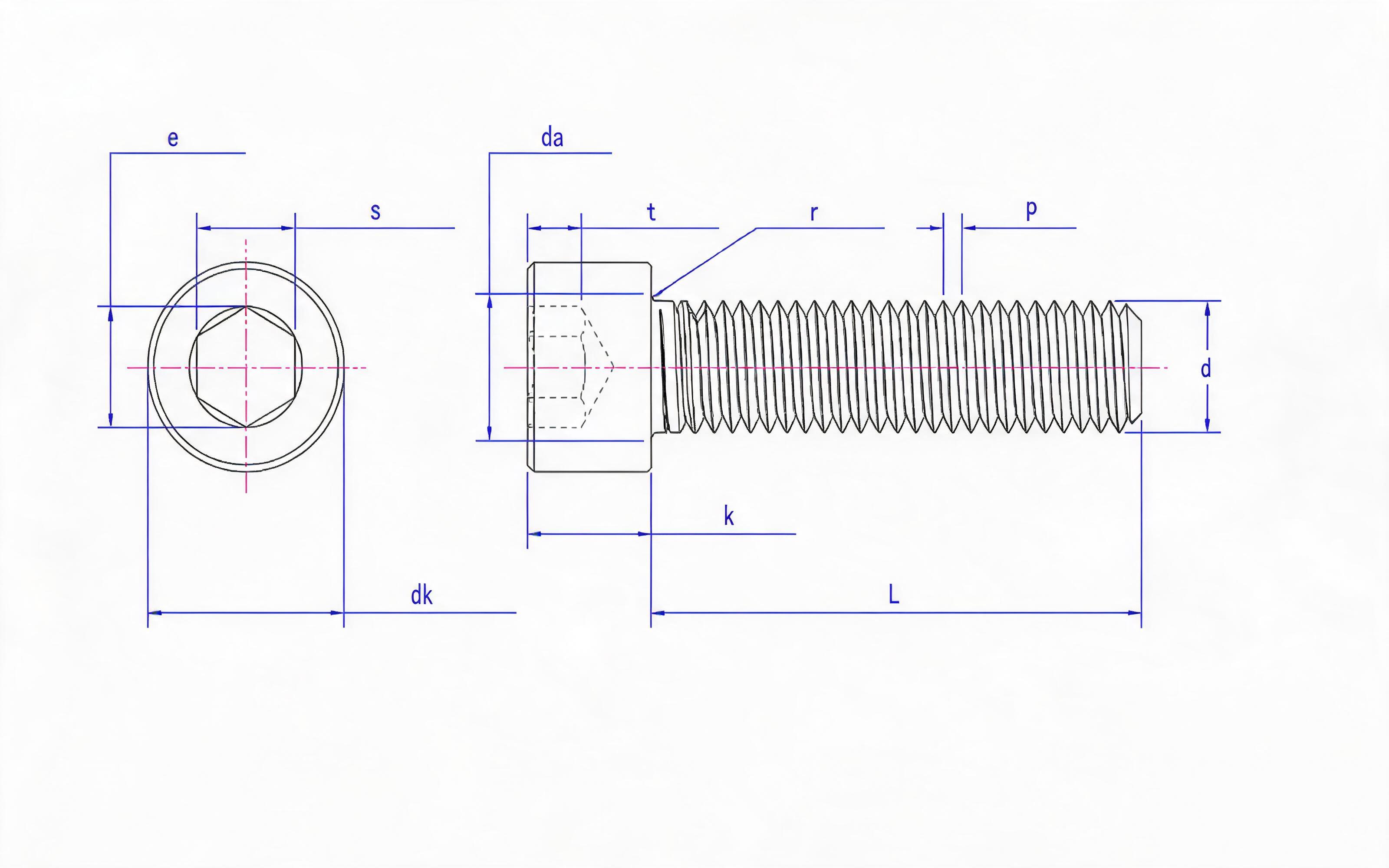 SOCKET HEAD CAP SCREW Standard Drawing