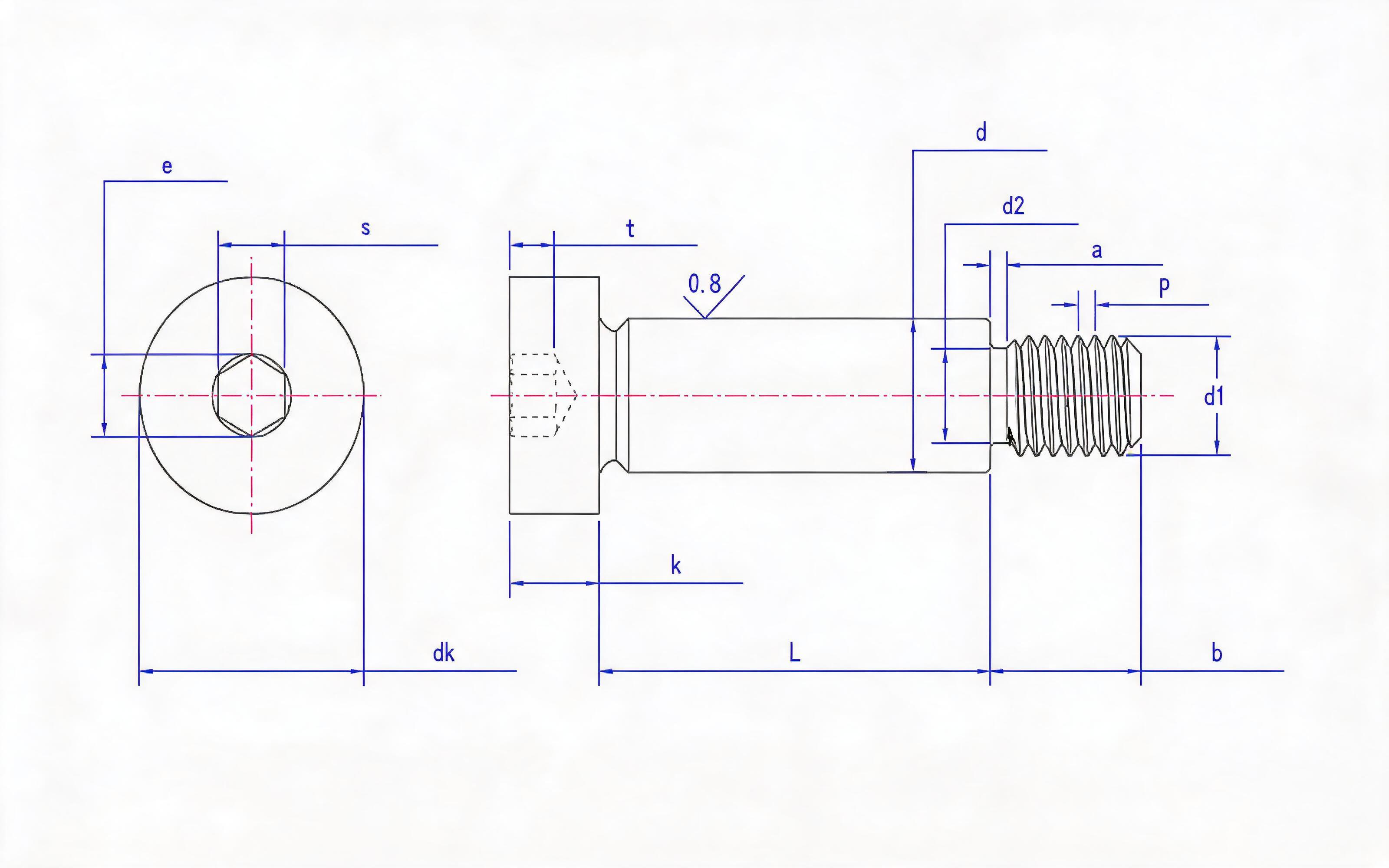 SOCKET HEAD SHOULDER SCREW Standard Drawing