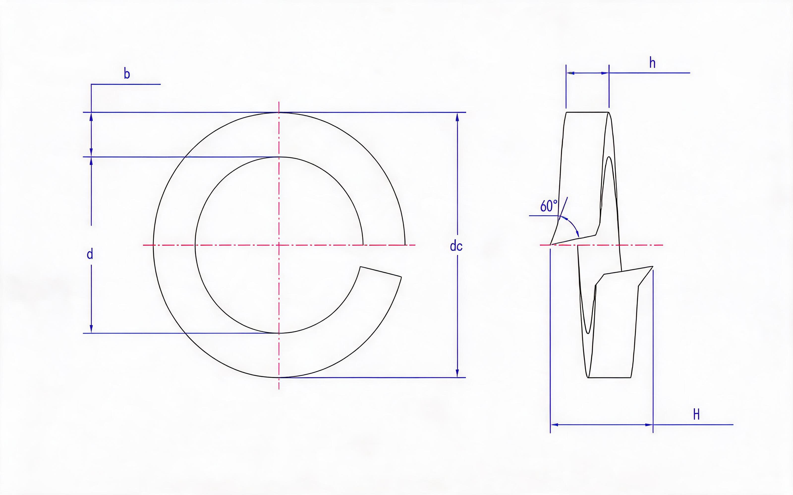 Spring Washer (Type A) Standard Drawing