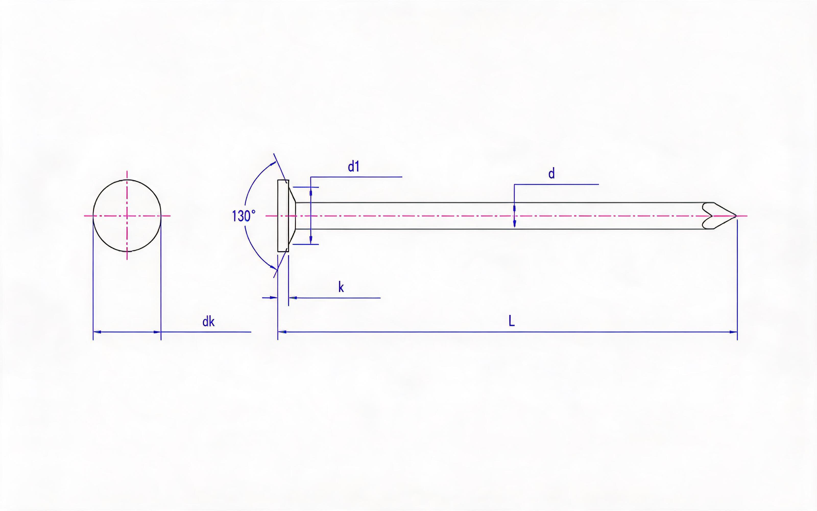 Plastic row nail Table J.2 Standard Drawing