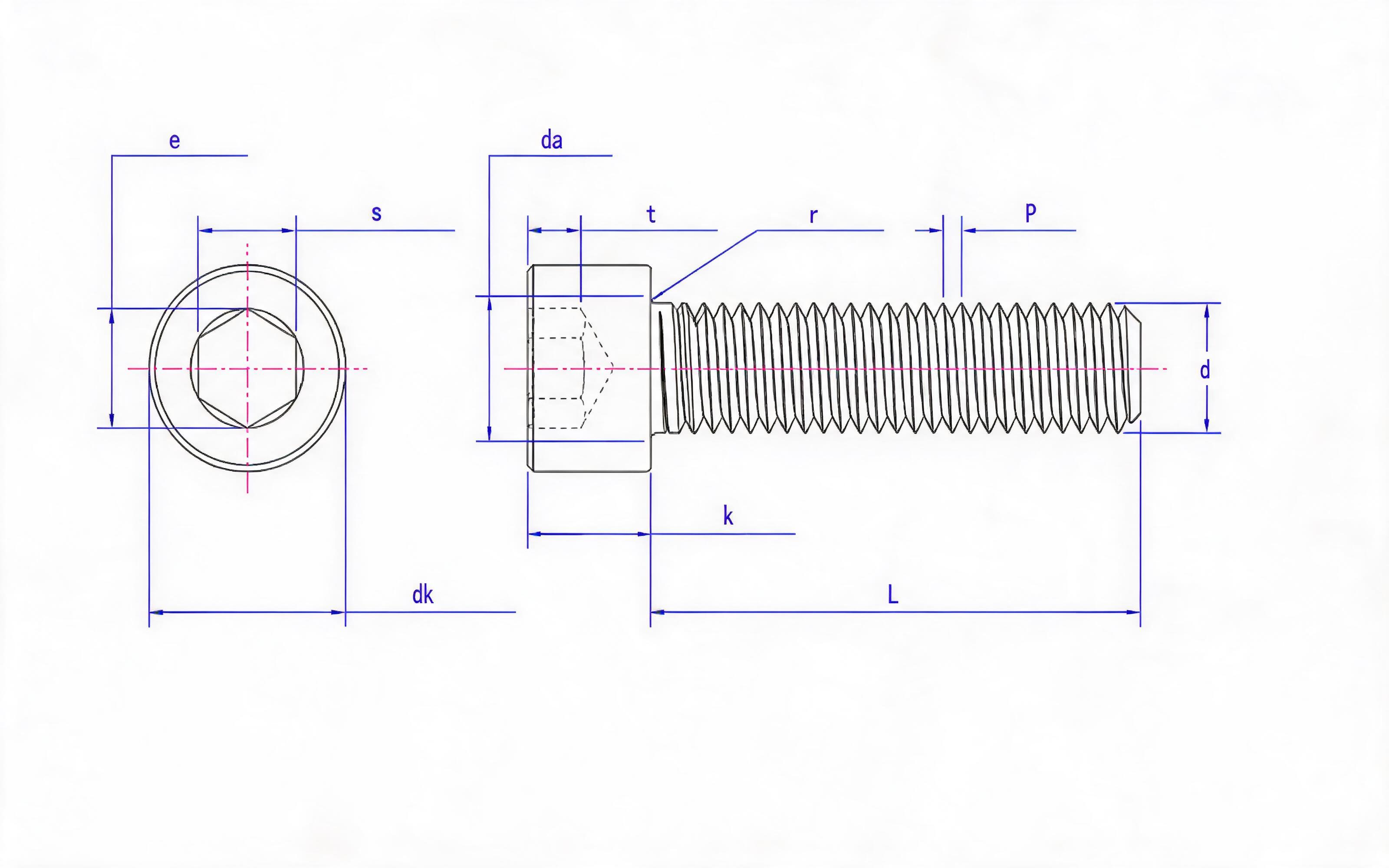 SOCKET HEAD CAP SCREW Standard Drawing