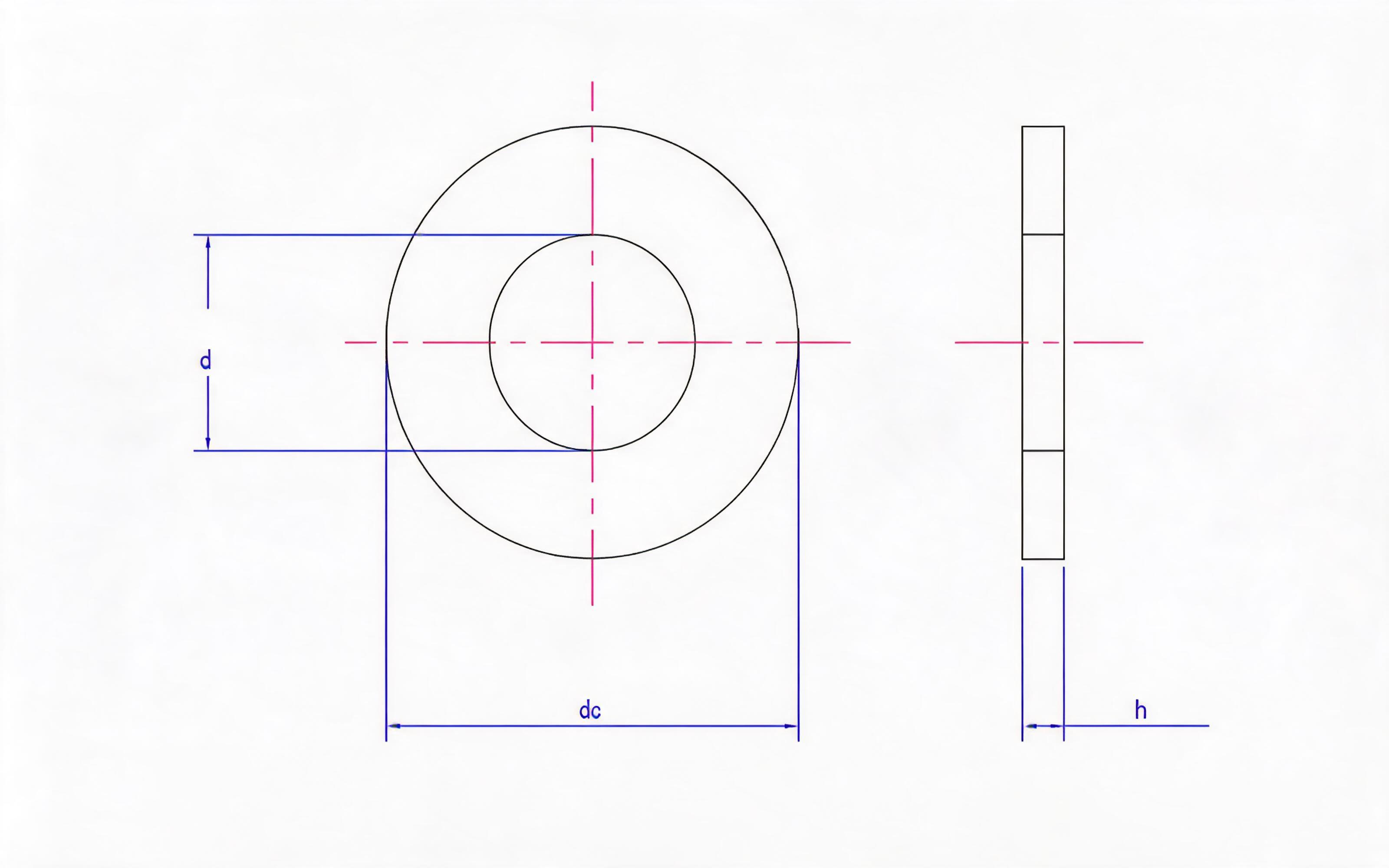 Plastic flat washer Standard Drawing
