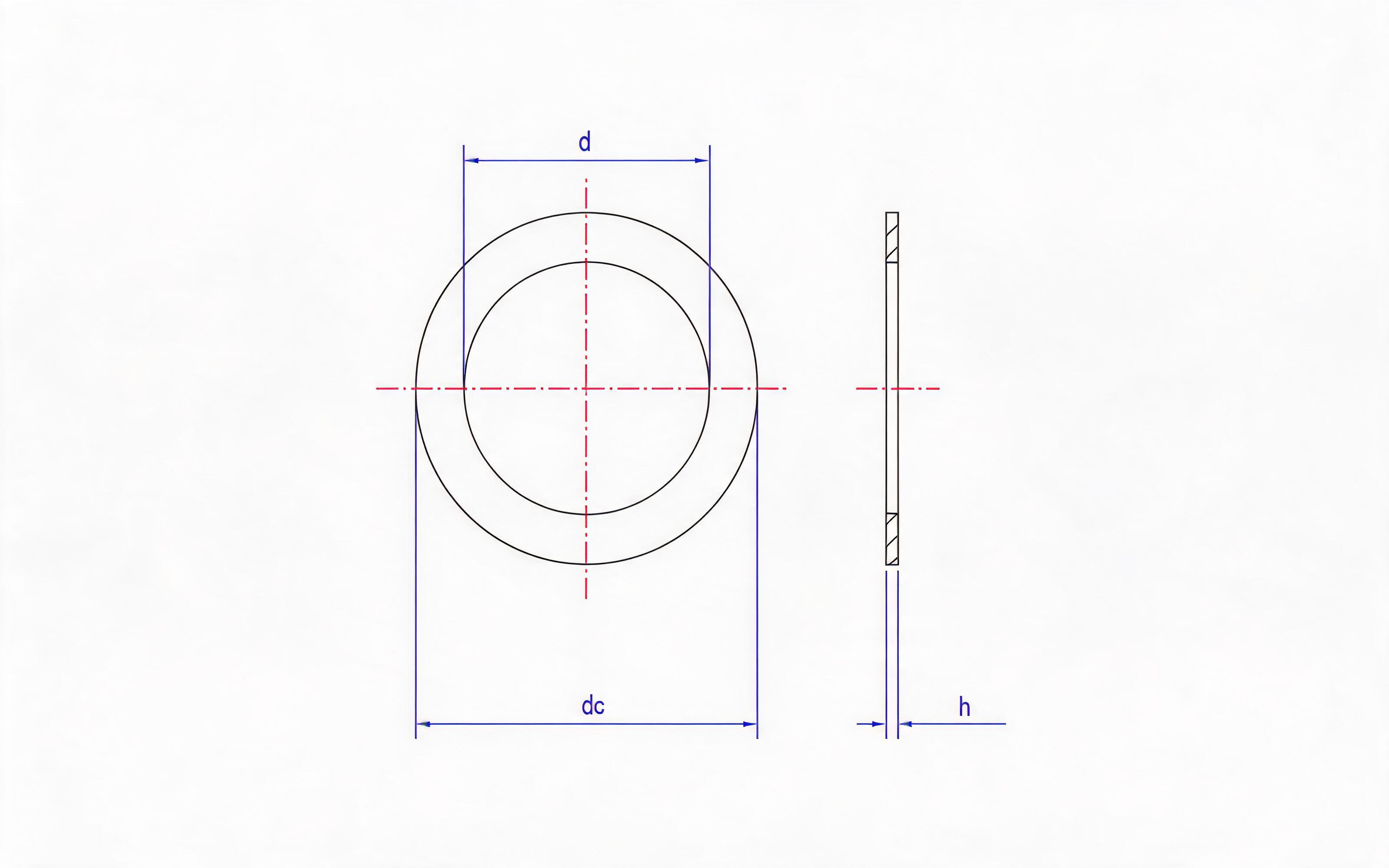 Type A sealing washer (not impregnated paper) Standard Drawing
