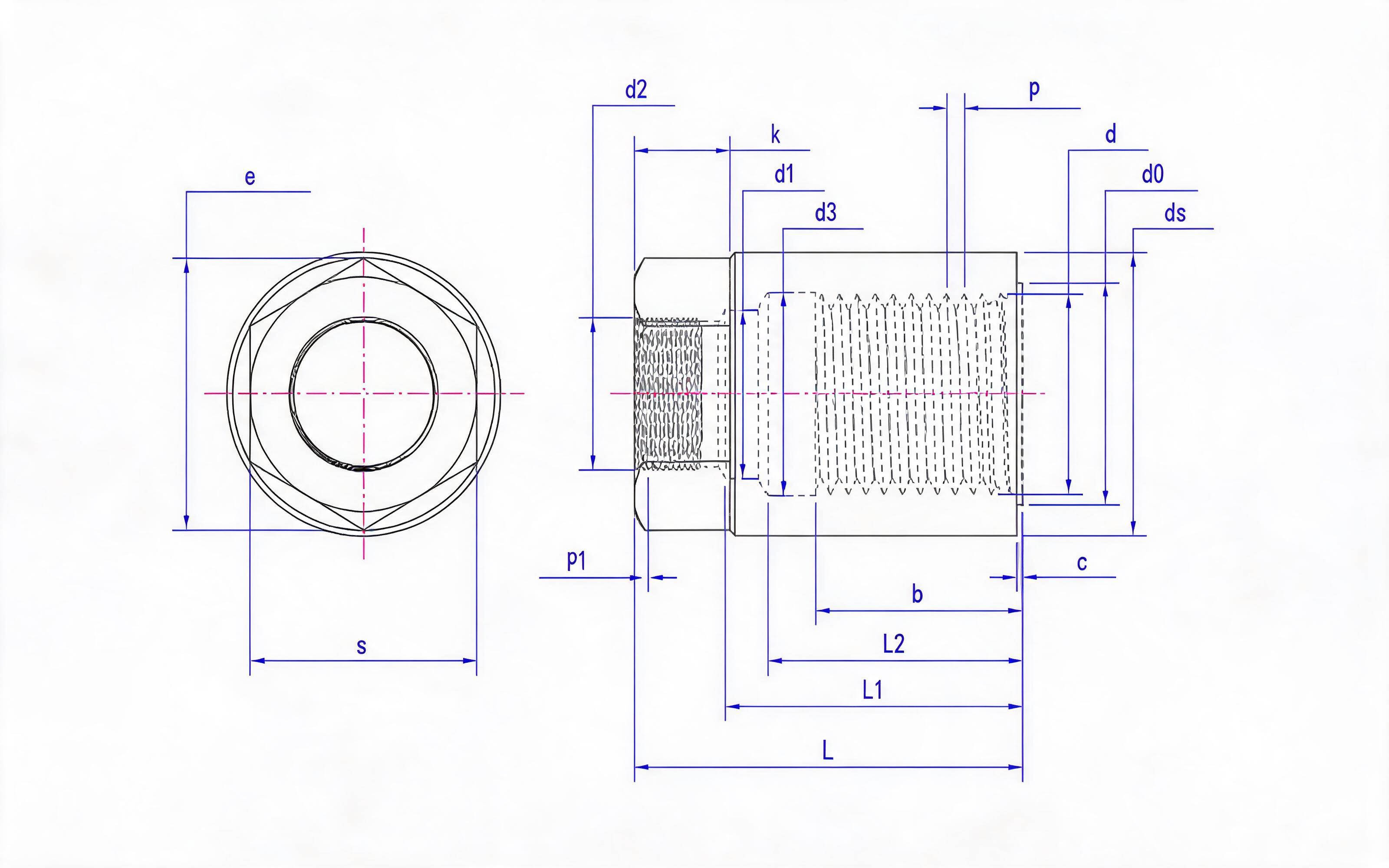 CP Cover Nut (d ≥ 64mm) Table 2 Standard Drawing