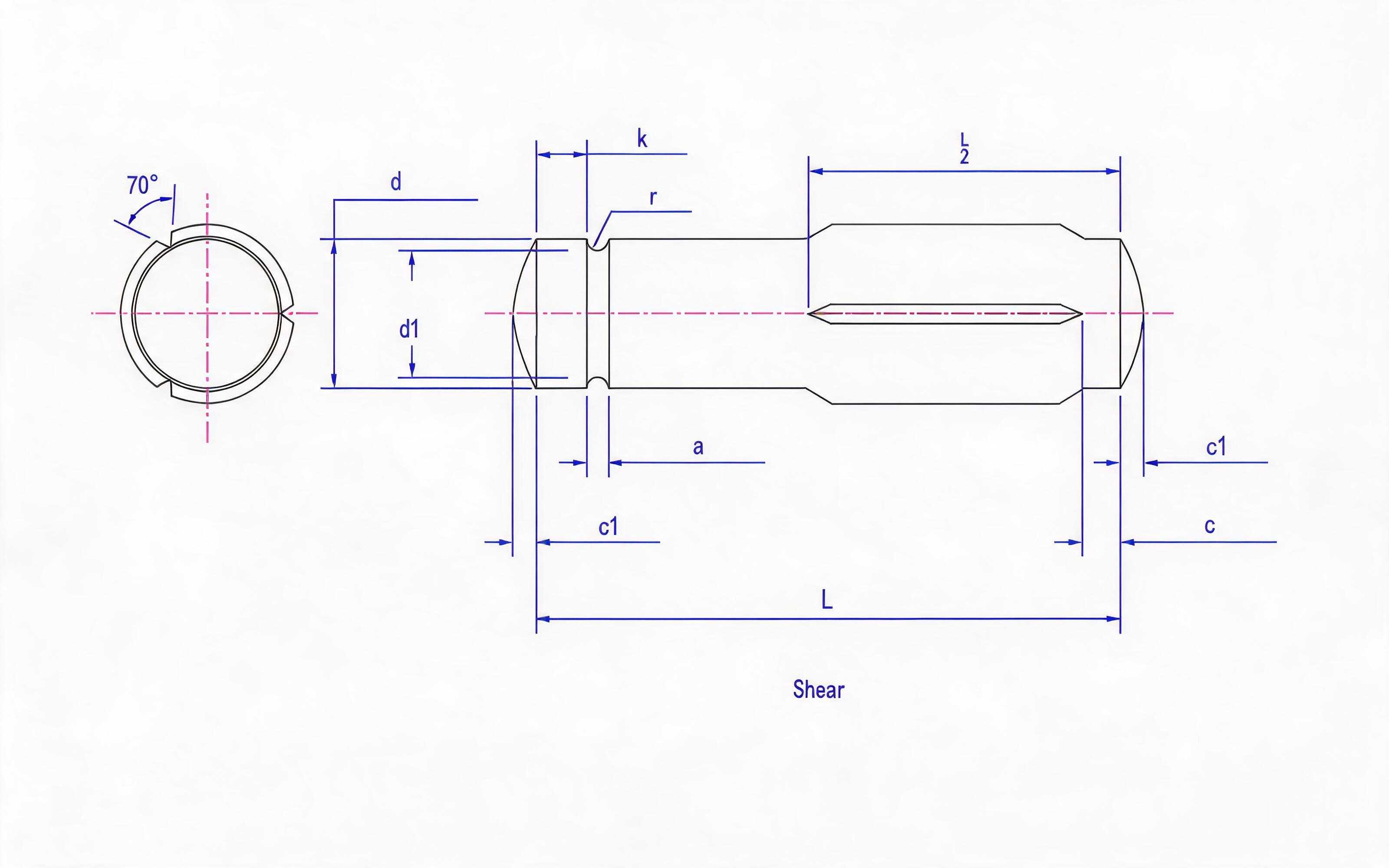 Retaining ring groove with disc clutch as load transfer pin (Type A) Standard Drawing