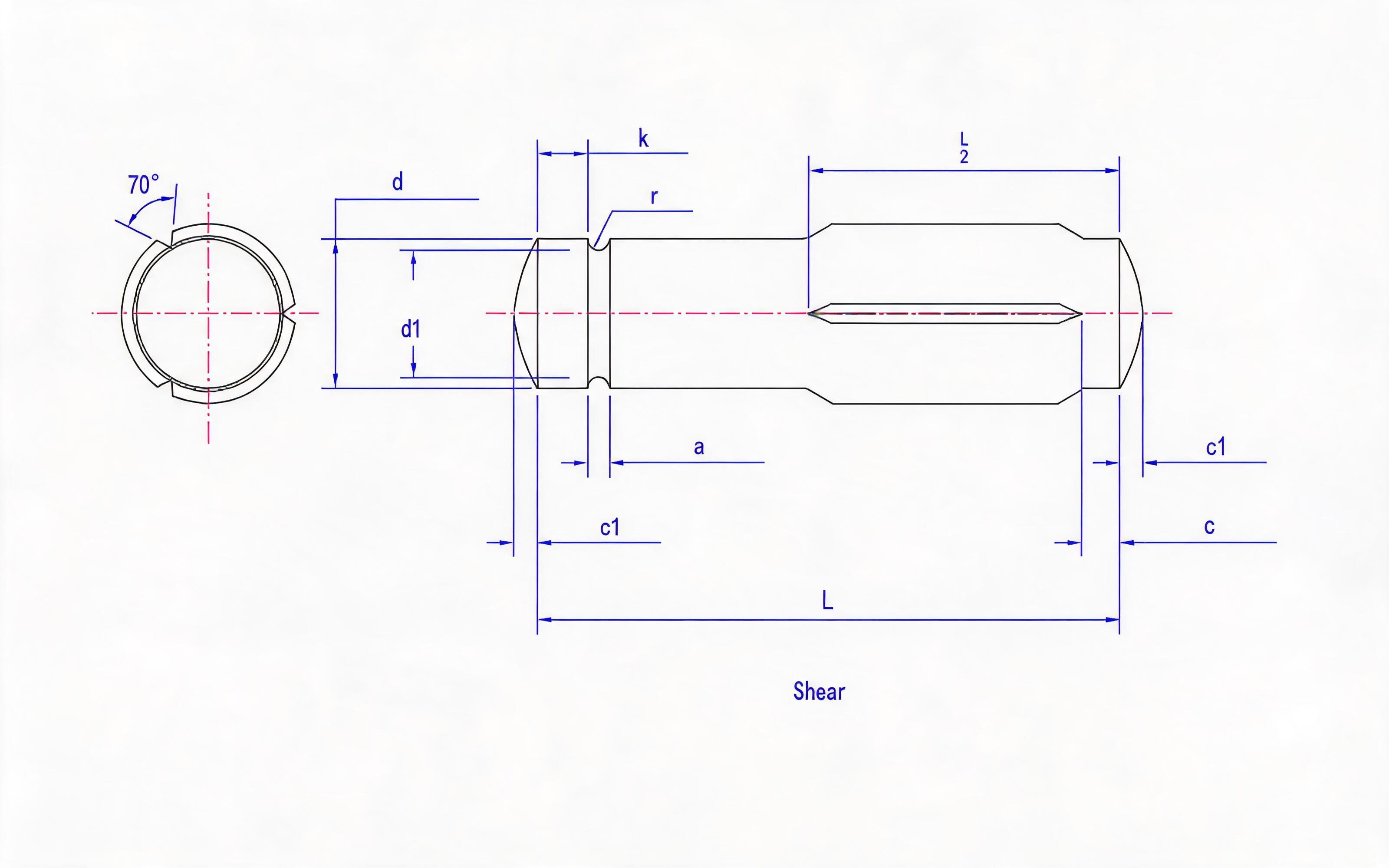 Washer for lever with ratchet Slotted slotted pin (Type B) Standard Drawing