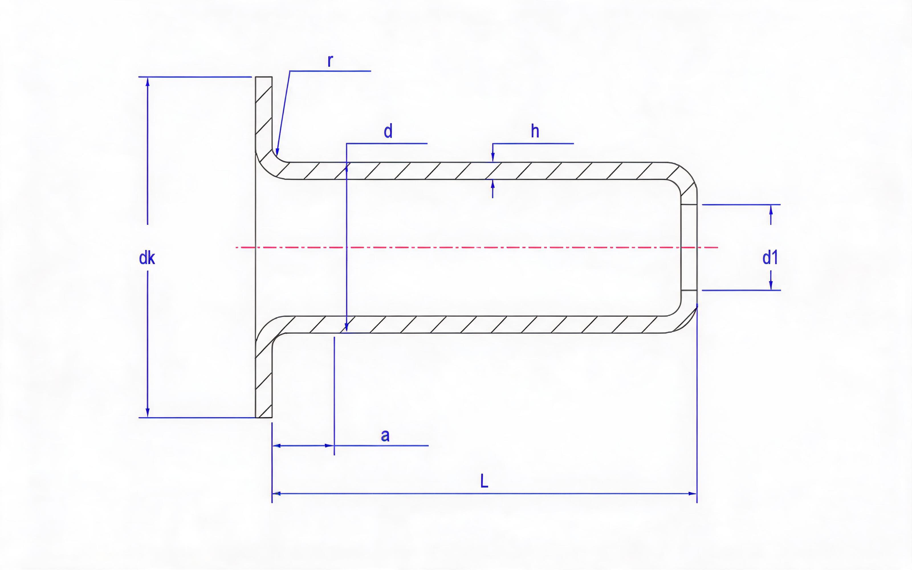 Flat head blind rivet Standard Drawing