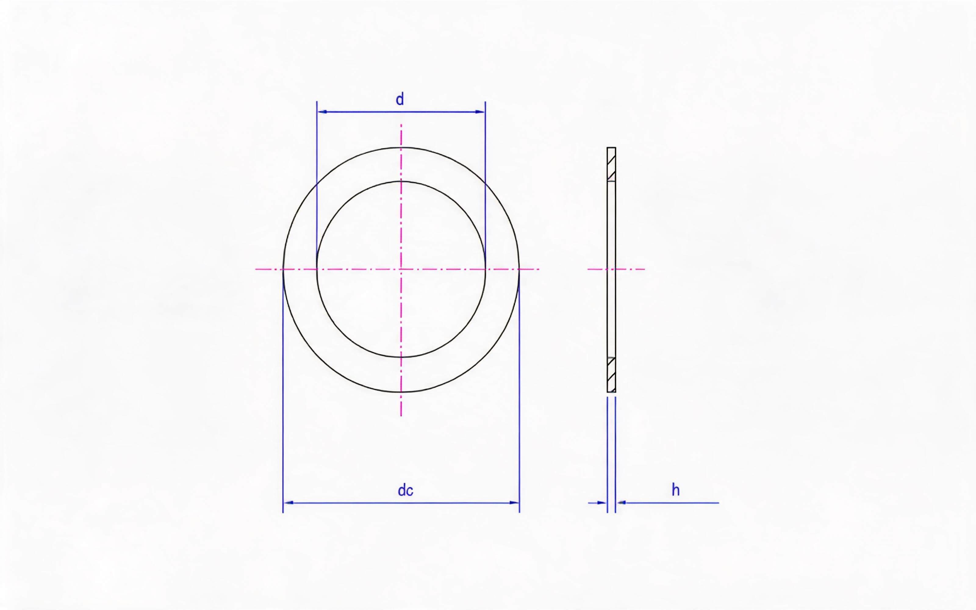 Type A Large Seal Washer (Asbestos Free Material) Standard Drawing