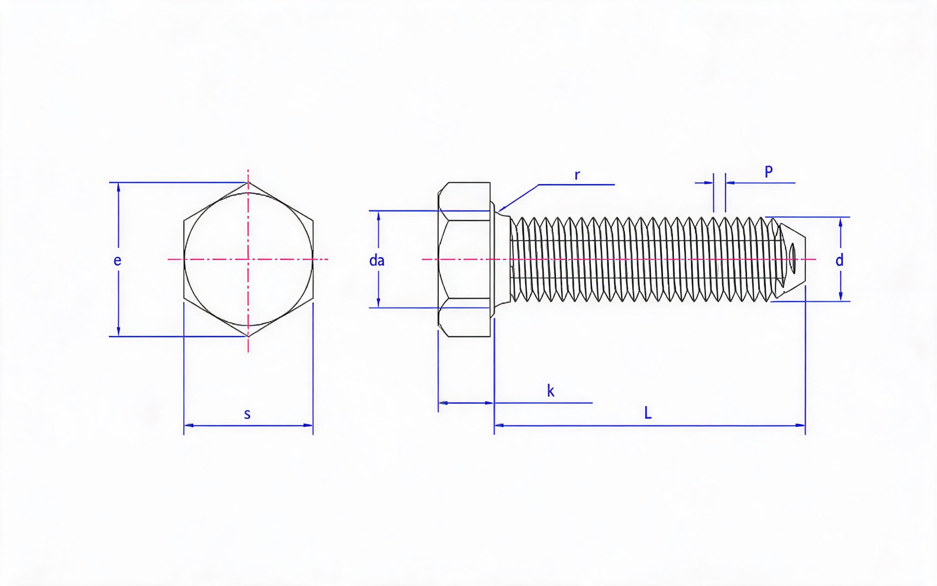 HEXAGON HEAD TRIANGULAR LOCK SCREW Standard Drawing