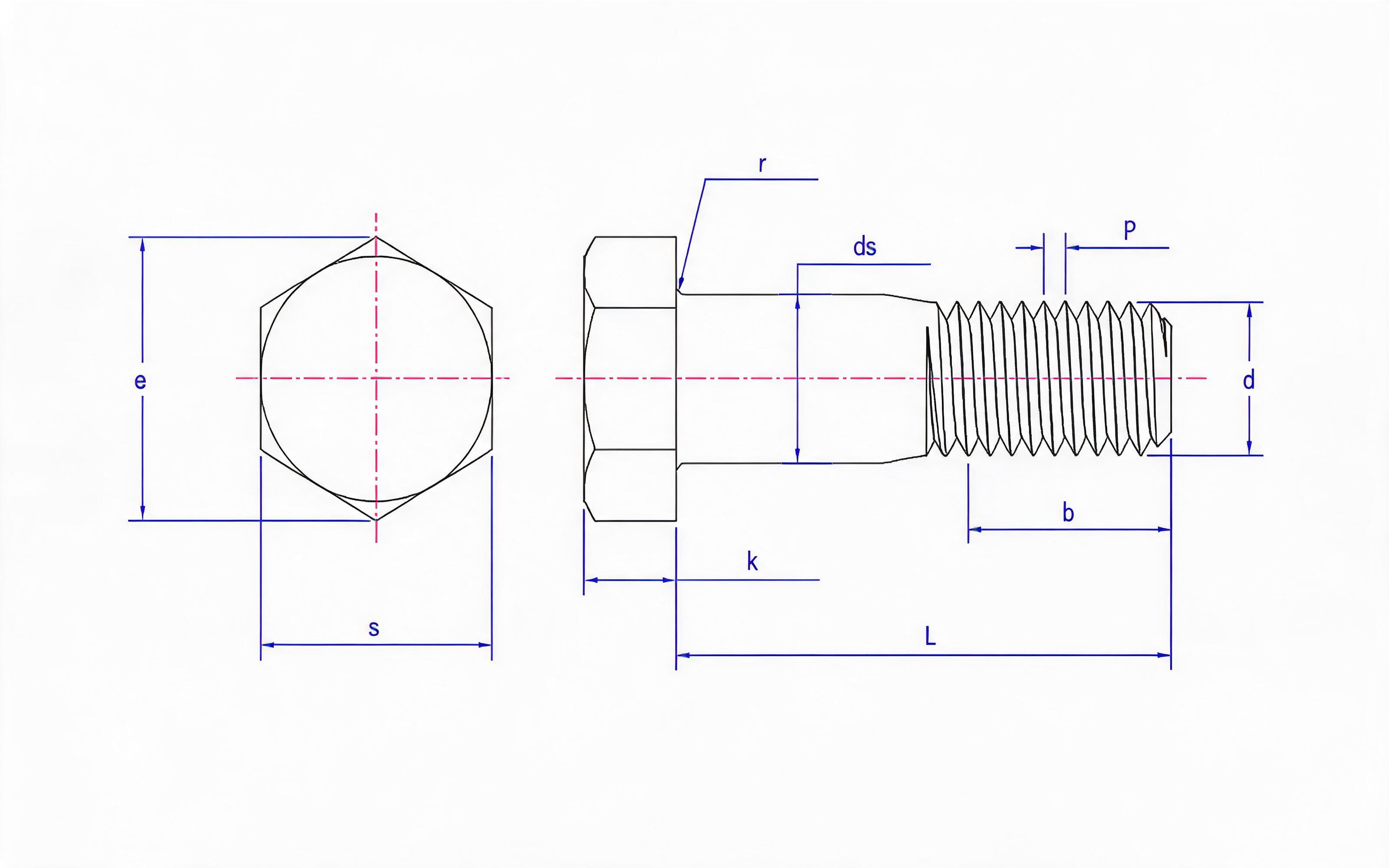 Large hexagon fitting bolt for bolted structure Standard Drawing