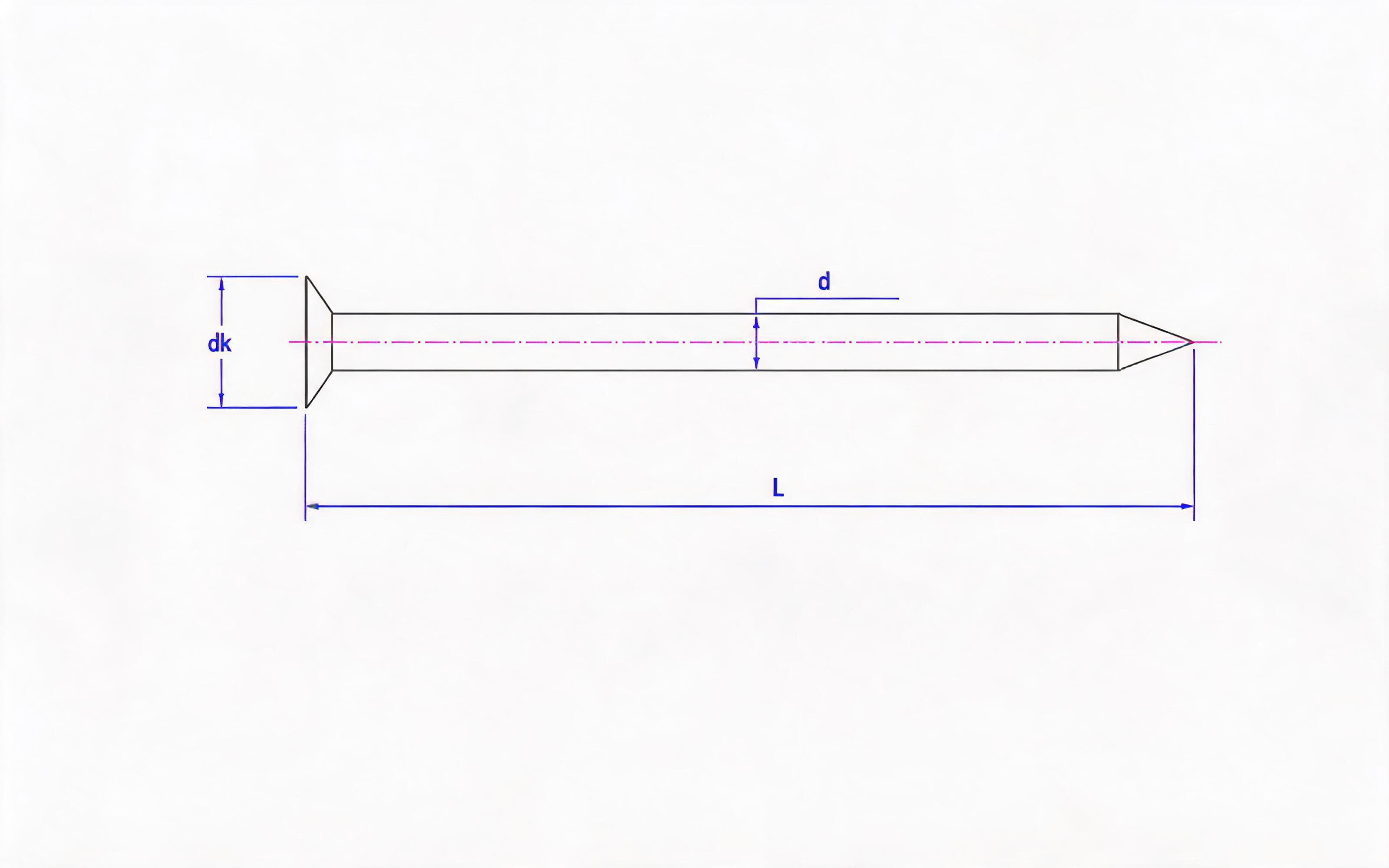 G-shaped nails Standard Drawing