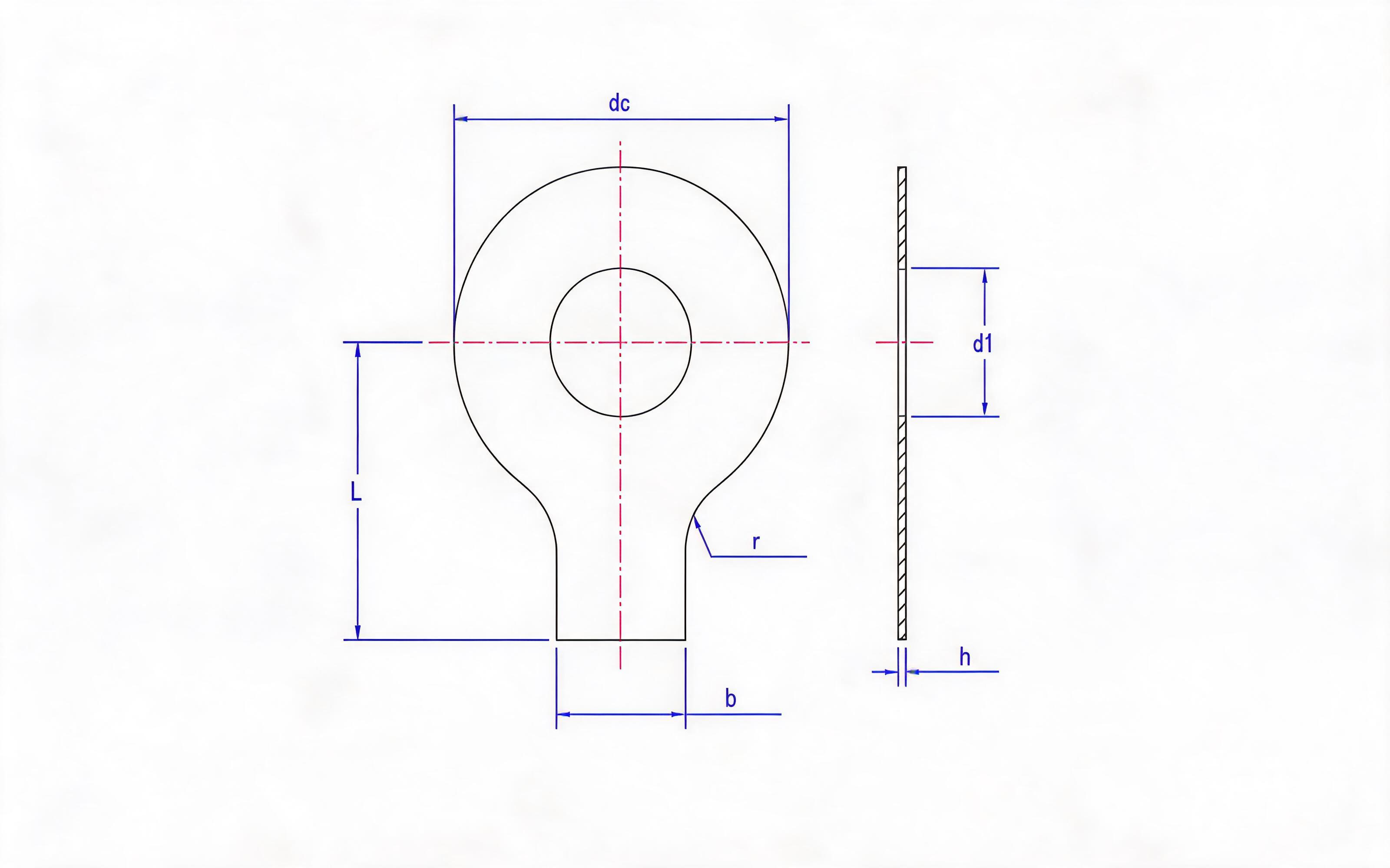 Single tab lock washer Standard Drawing