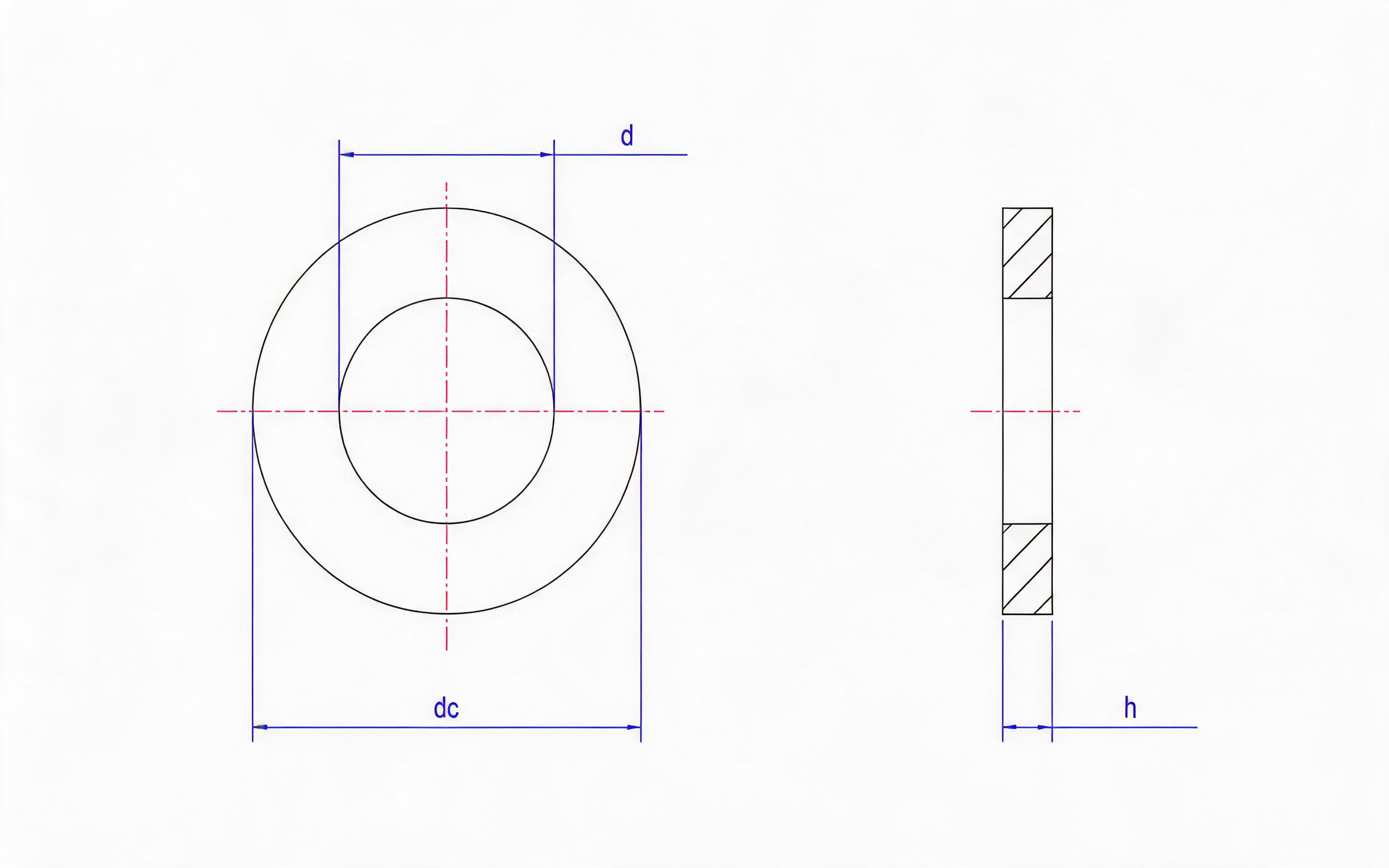Flat washer for pin roll Standard Drawing