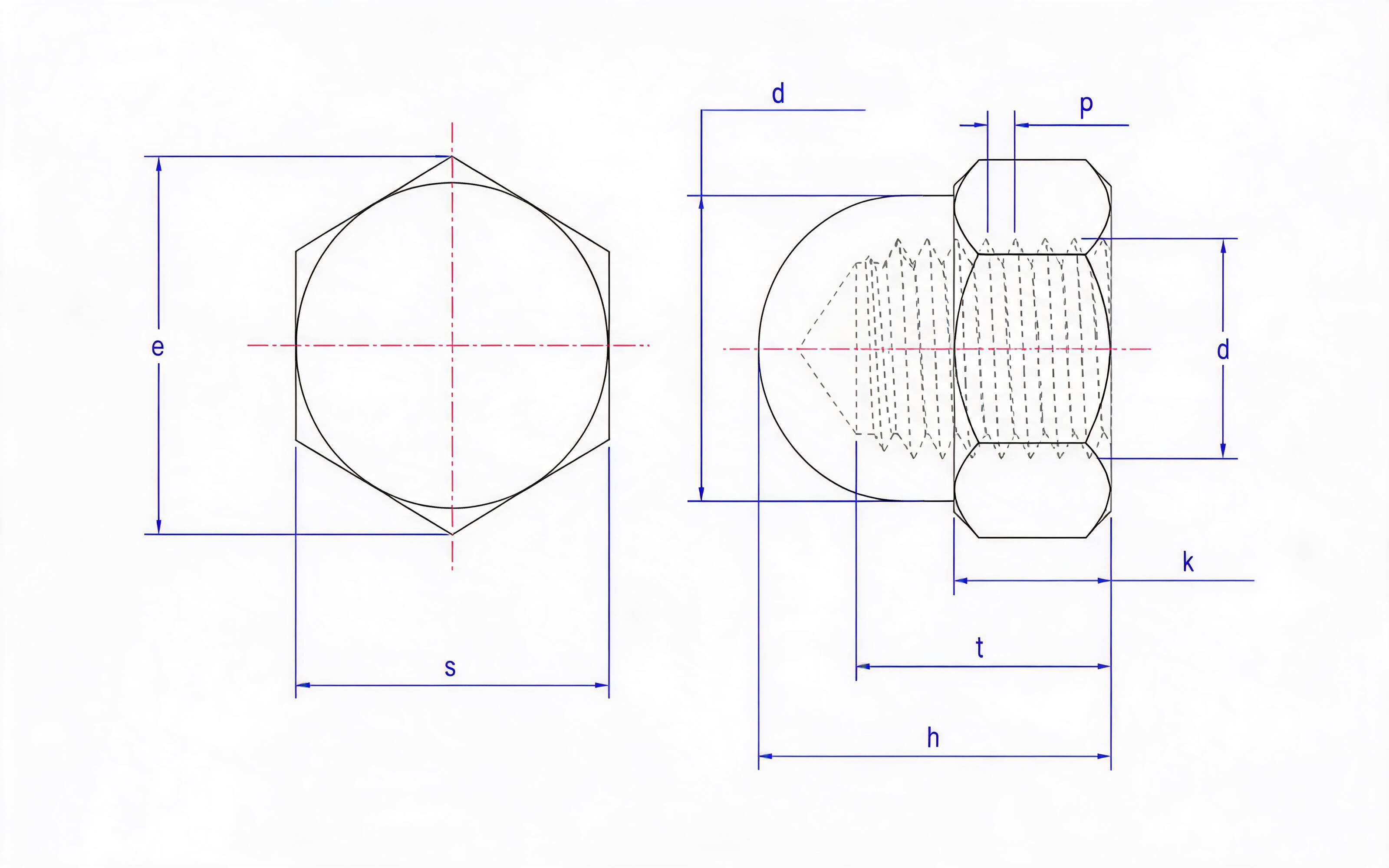 Hexagon cover nut (Type A) Standard Drawing