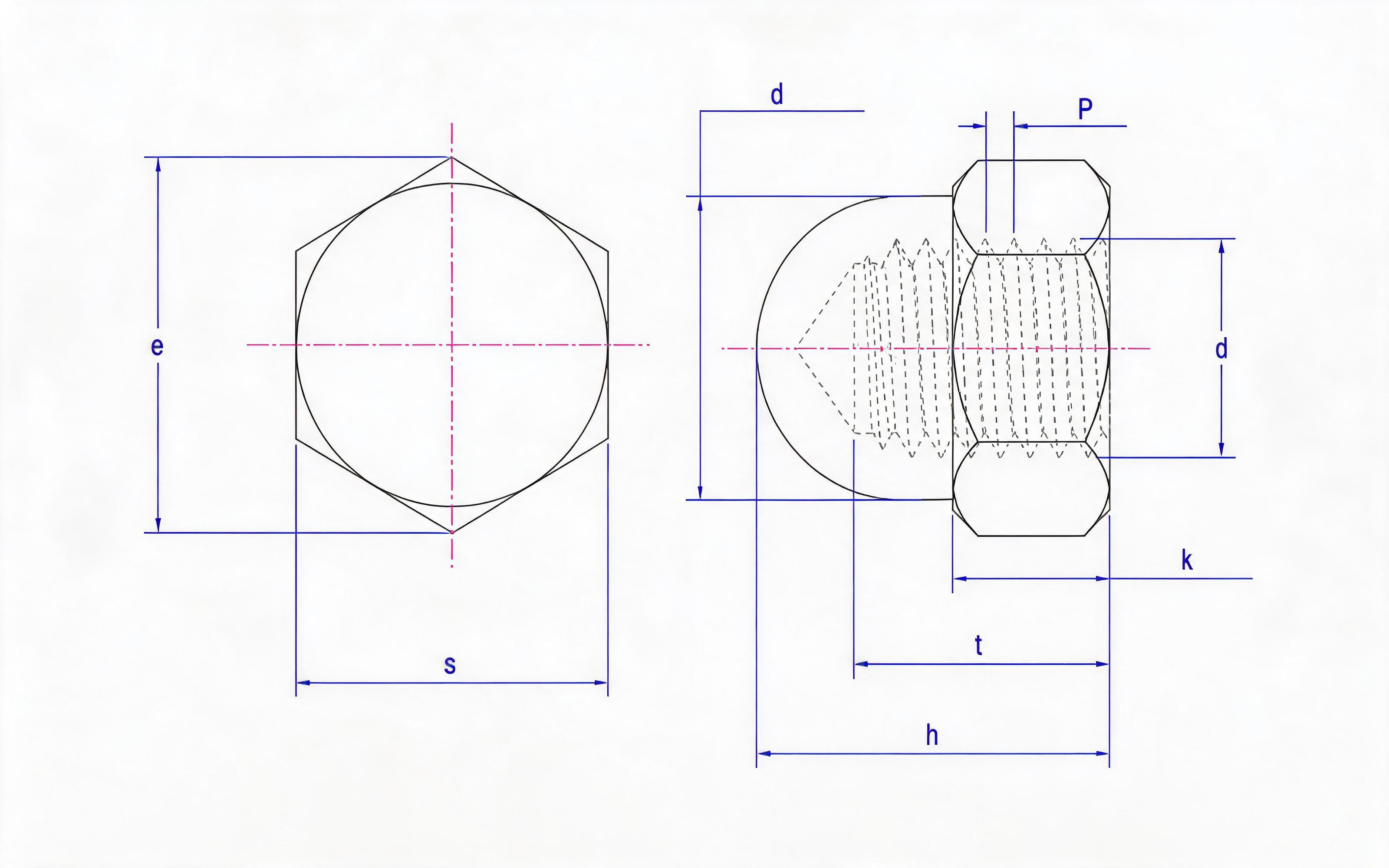Hexagon cover nut (Type A) Standard Drawing