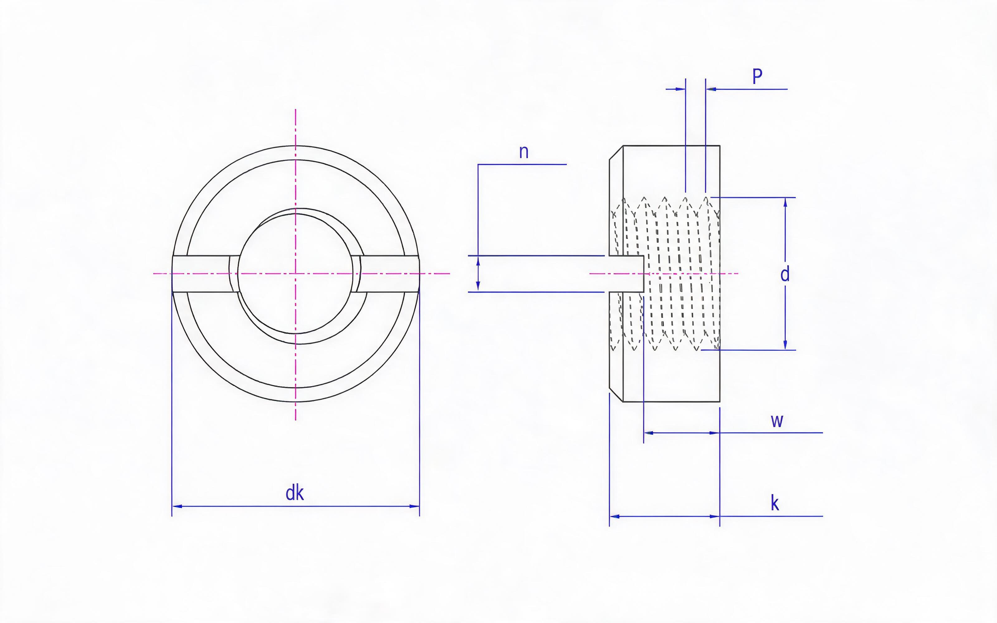 Slotted round nut (Type A) Standard Drawing
