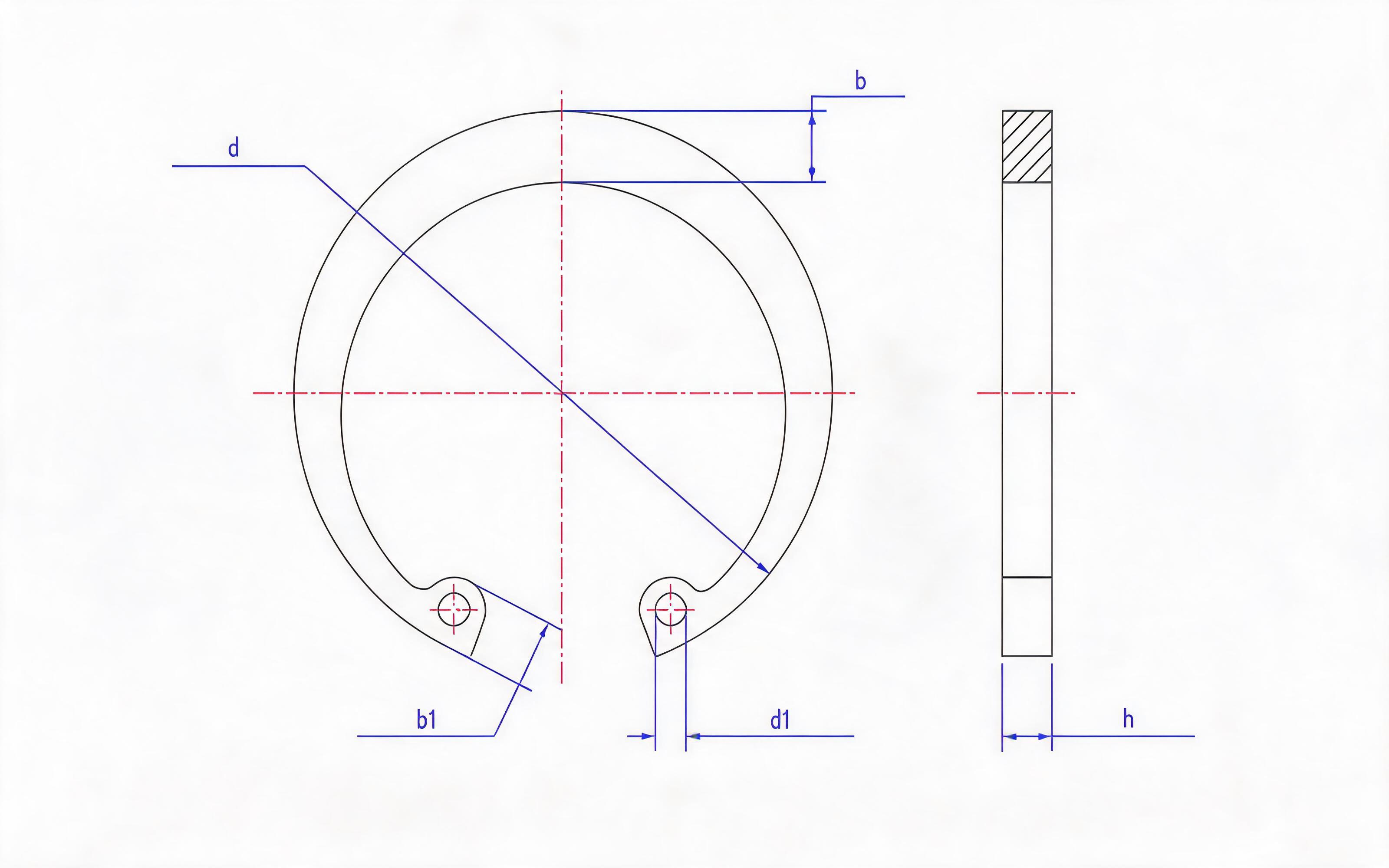 Clamp spring for heavy hole (Fig. 1, d ≤ 300mm) Standard Drawing