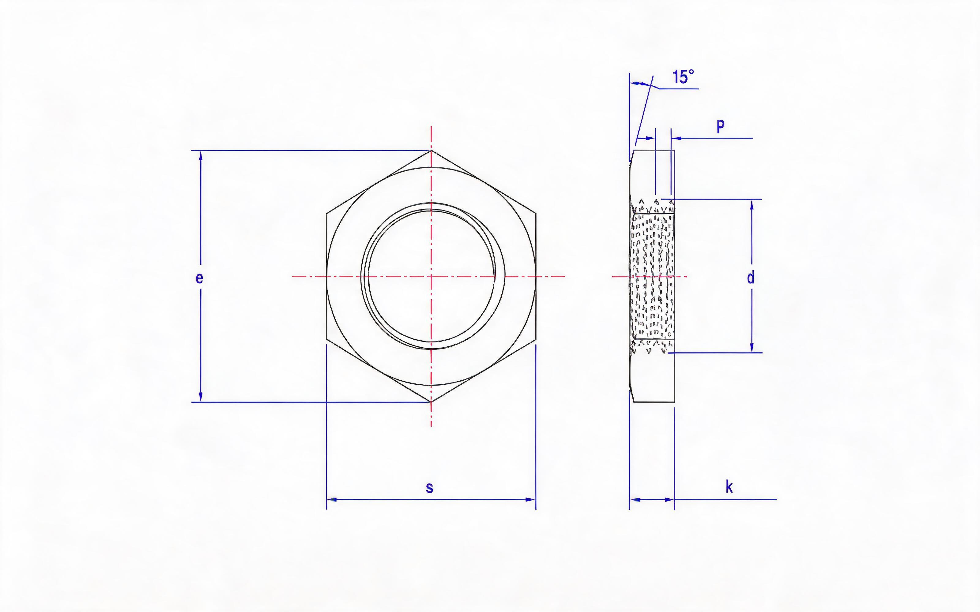 Hexagon tube nut Standard Drawing