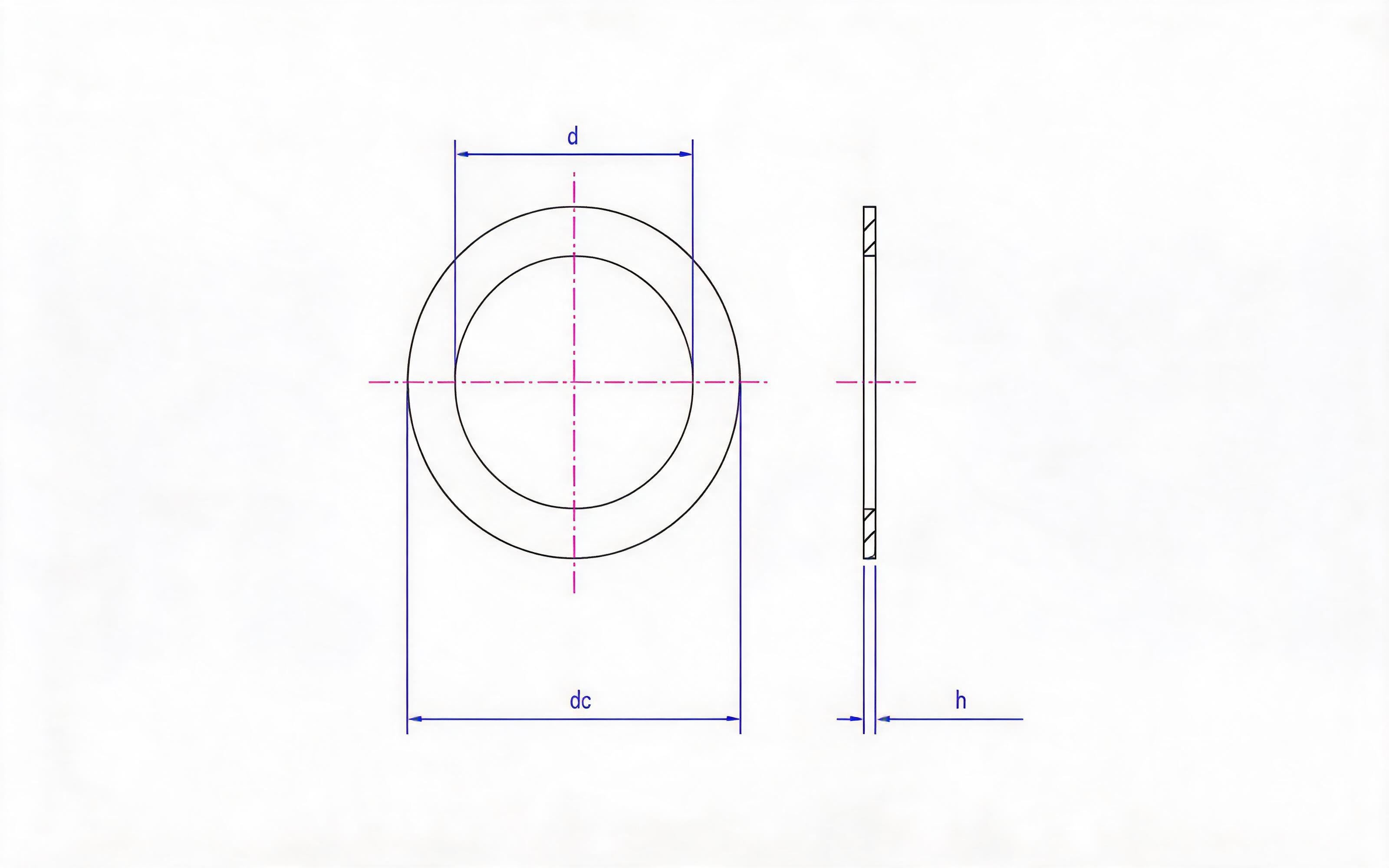 Type A Large Seal Washer (Asbestos Free Material) Standard Drawing
