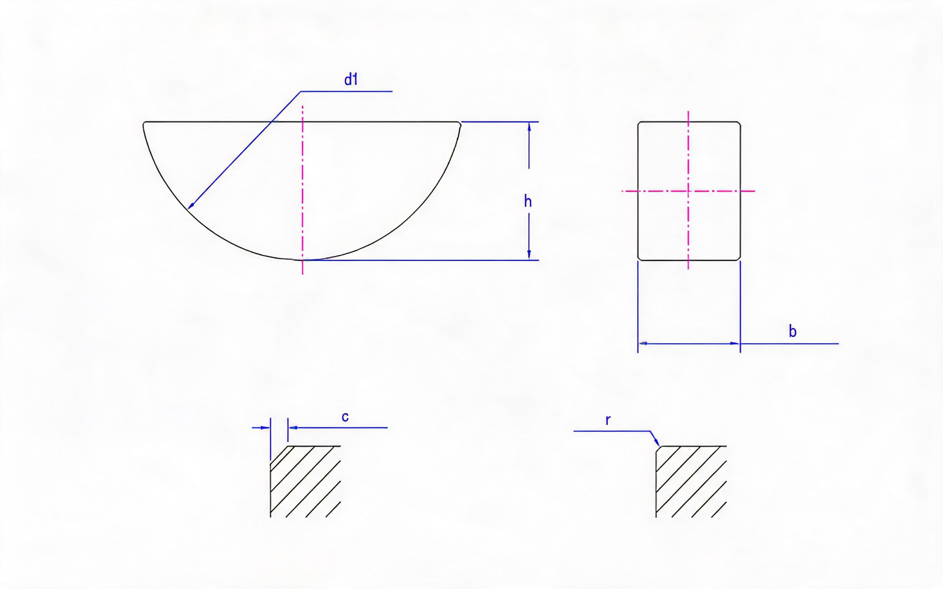 Half round key Standard Drawing