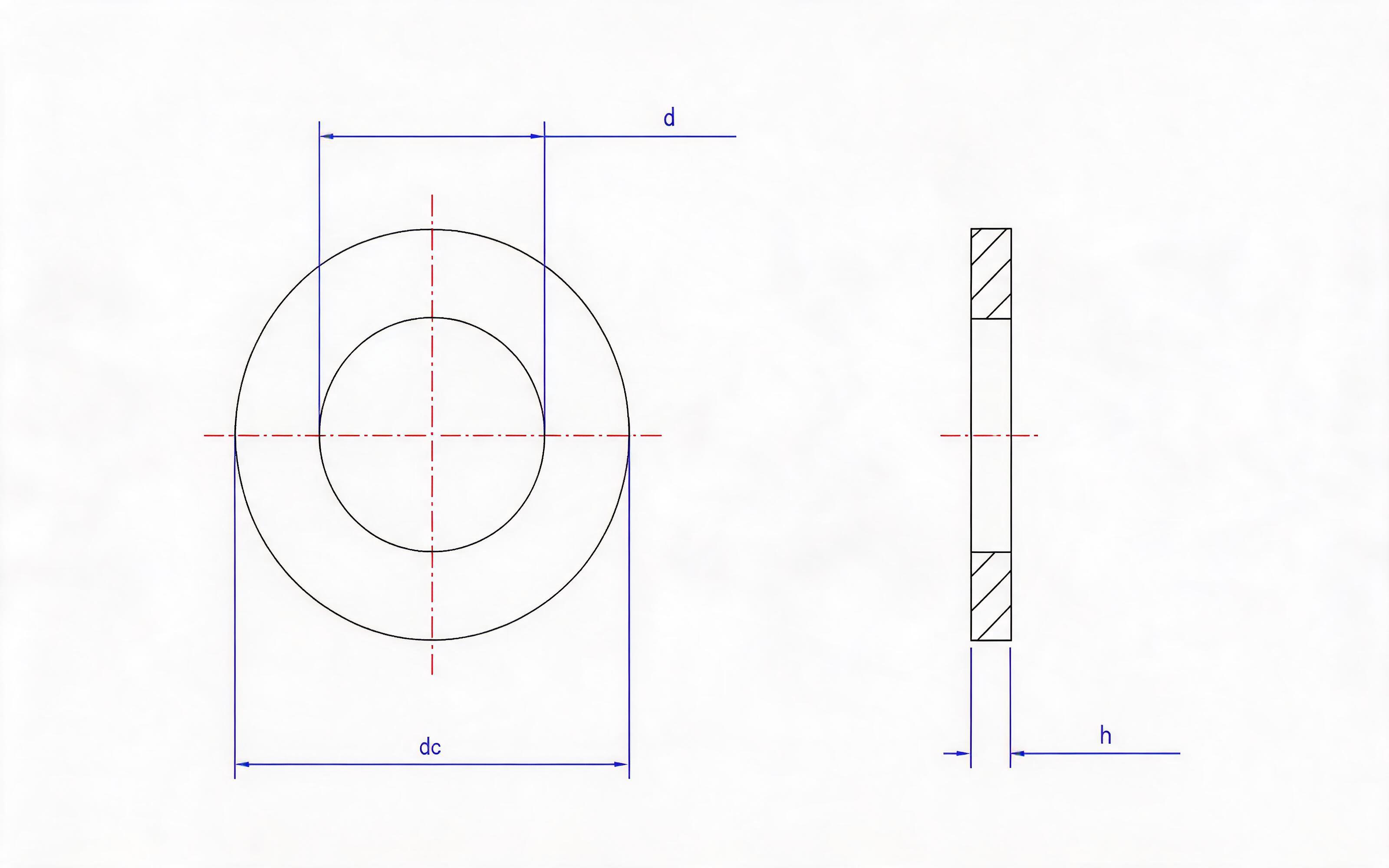 Washer hardness below 250HV is mostly used for cheese head bolts Standard Drawing