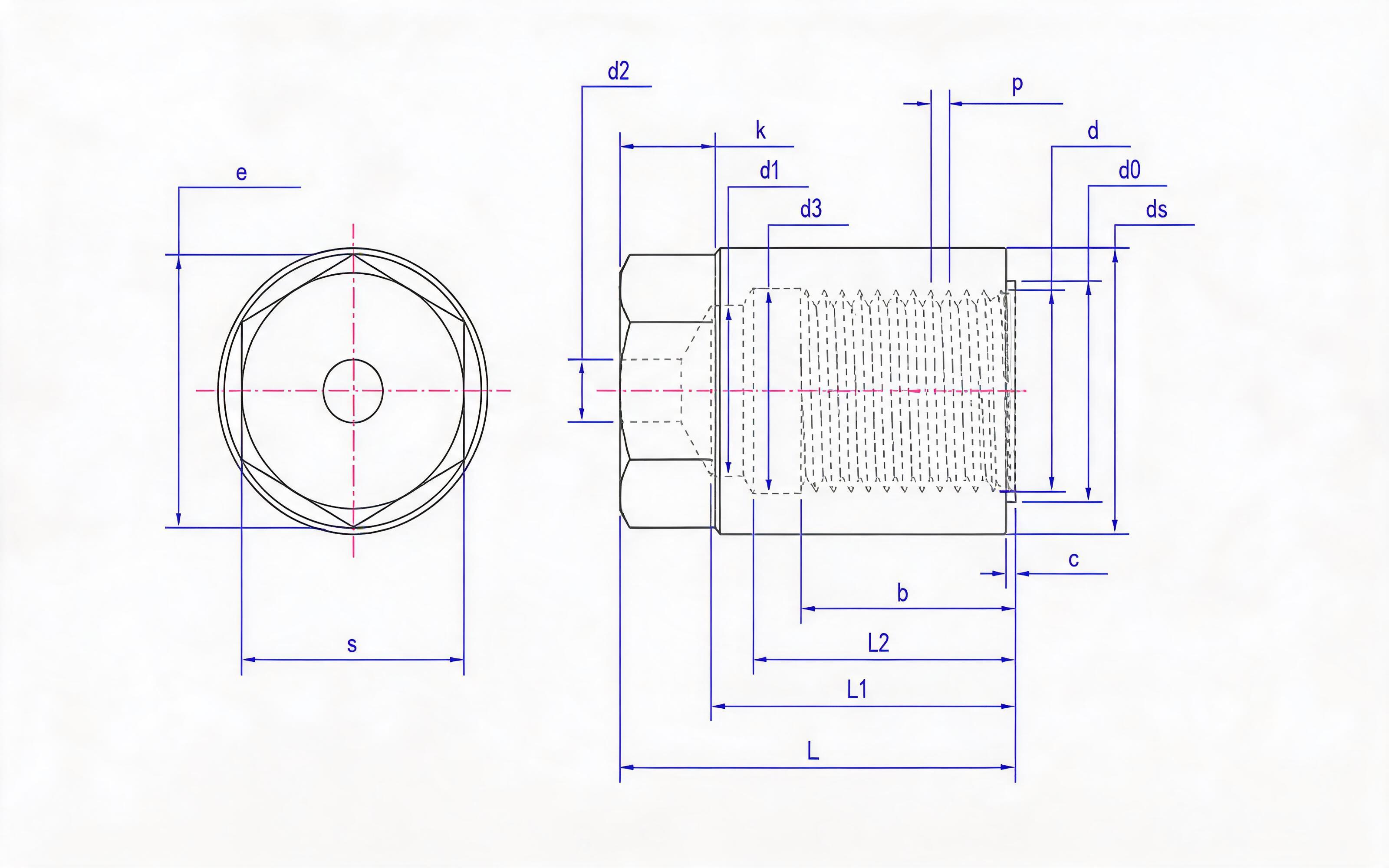 CP Cover Nut (d ≤ 56mm) Table 2 Standard Drawing