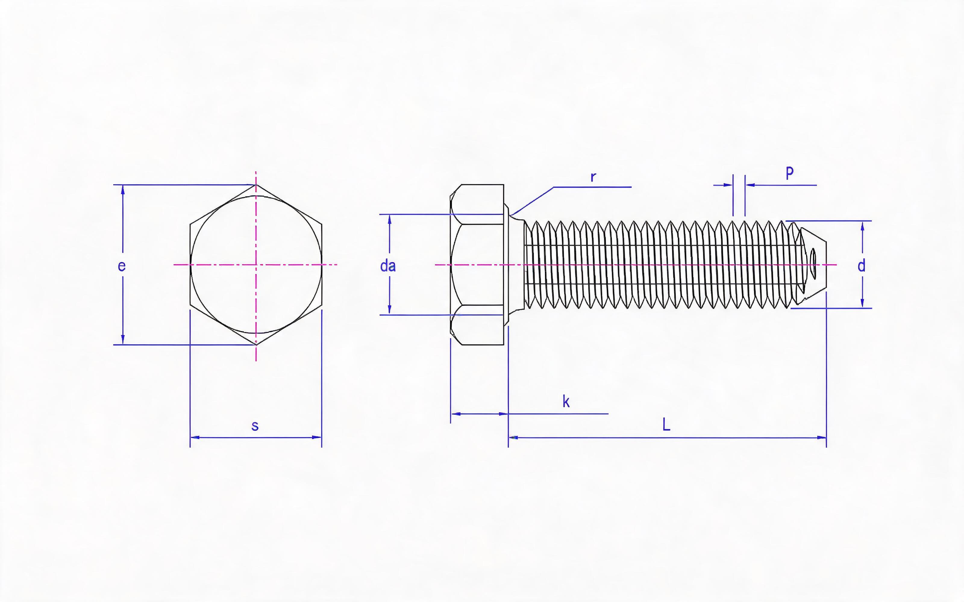 HEXAGON HEAD TRIANGULAR LOCK SCREW Standard Drawing