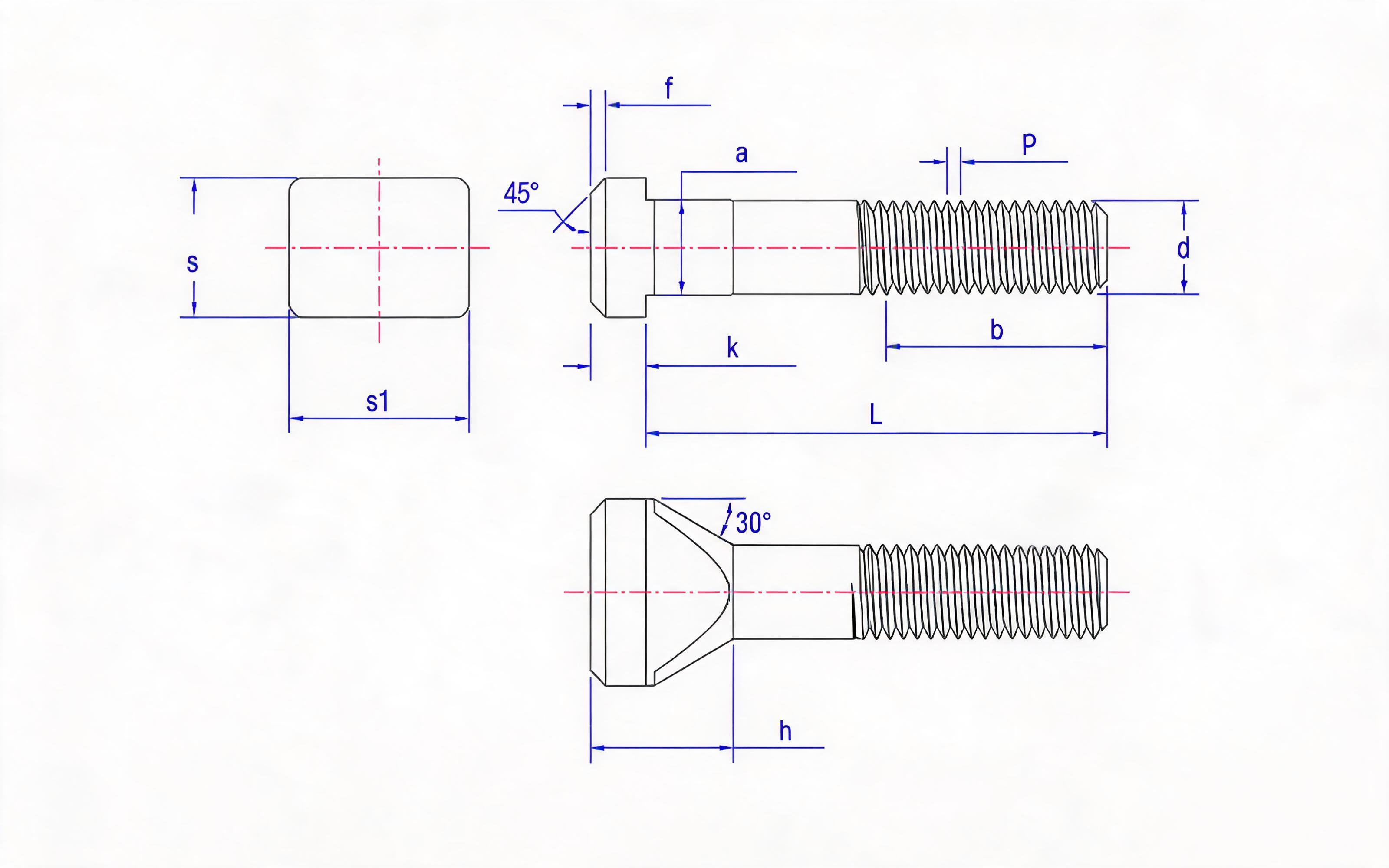 T-bolt (B-type a_d) Standard Drawing
