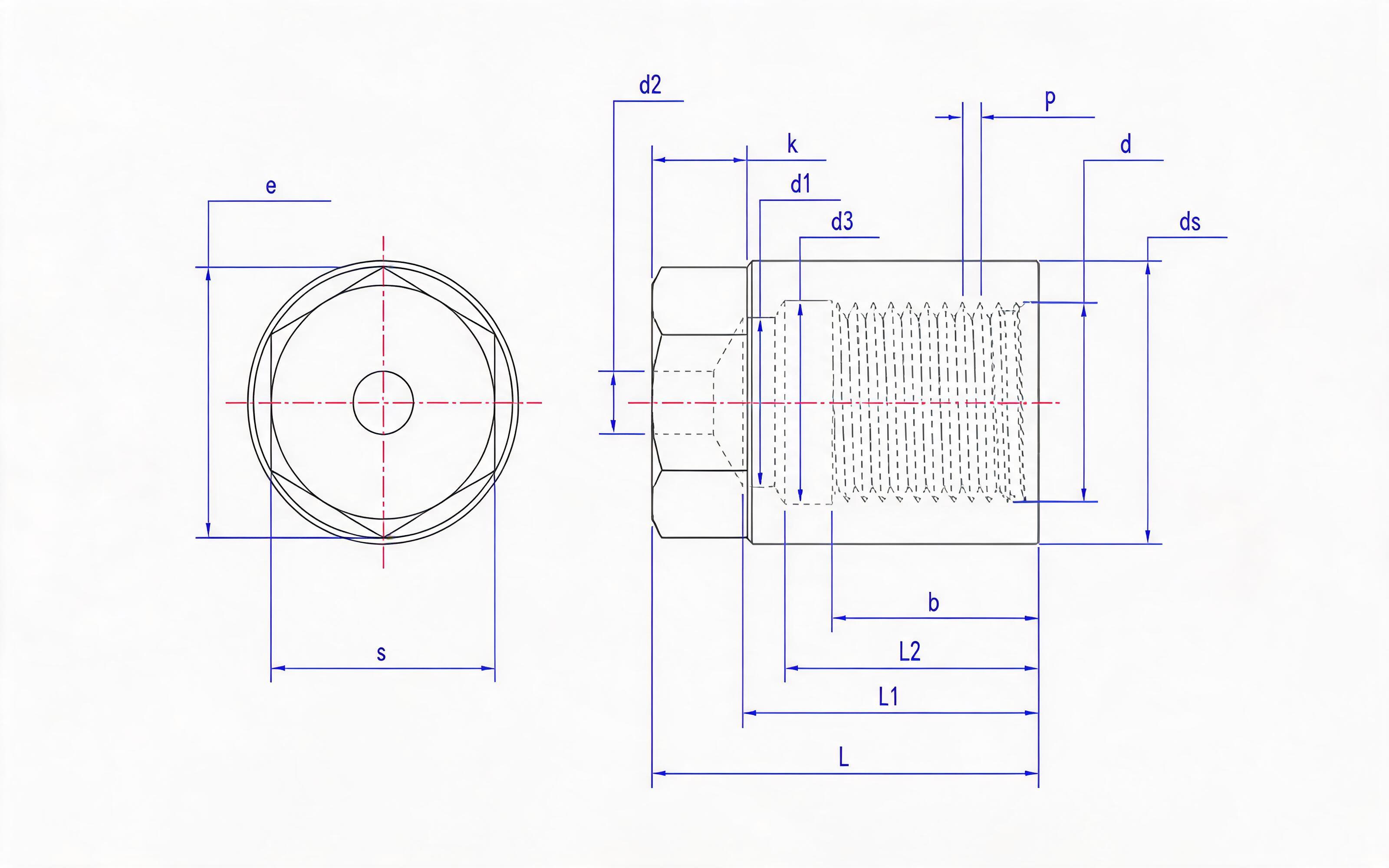 CG Cover Nut (d ≤ 56mm) Table 2 Standard Drawing