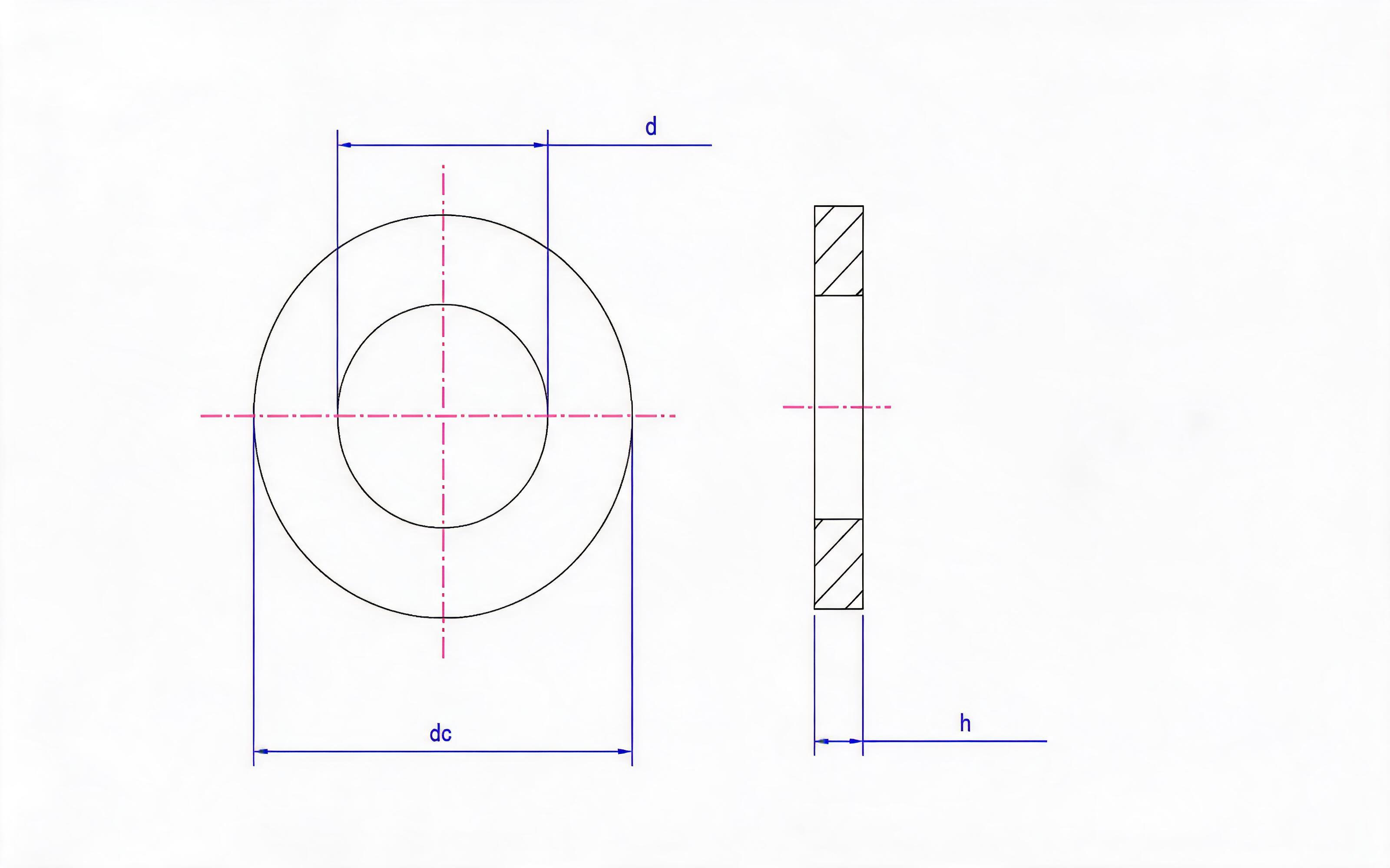 Small washer Standard Drawing