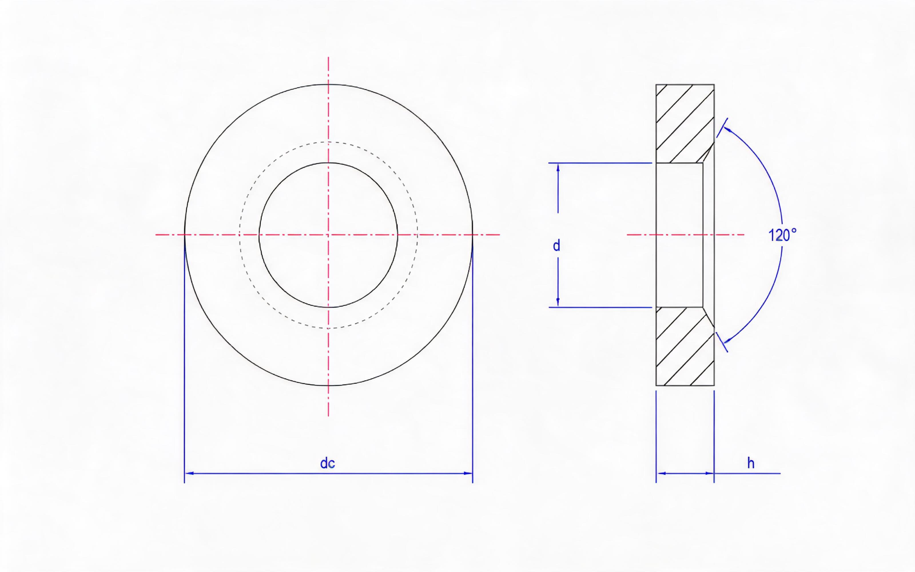 Taper Washer (Type D) Standard Drawing